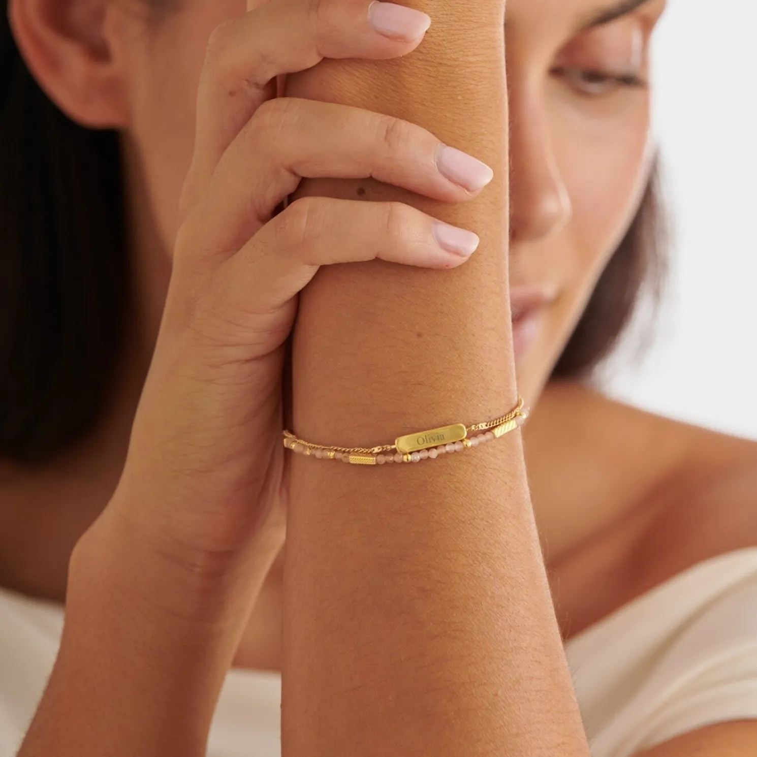 July' Waterproof Gold Birthstone Bracelet