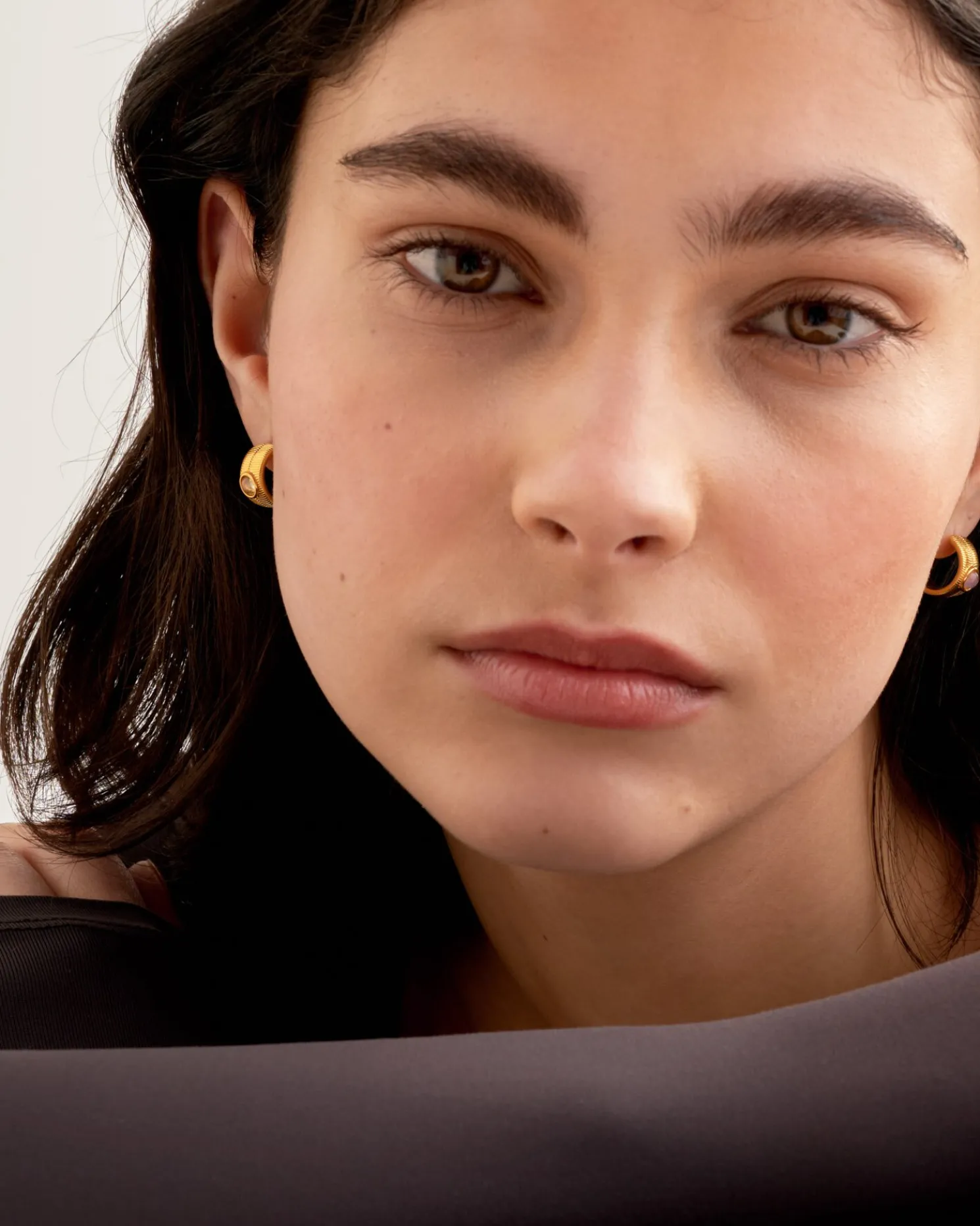 June' Waterproof Gold Birthstone Hoop Earrings