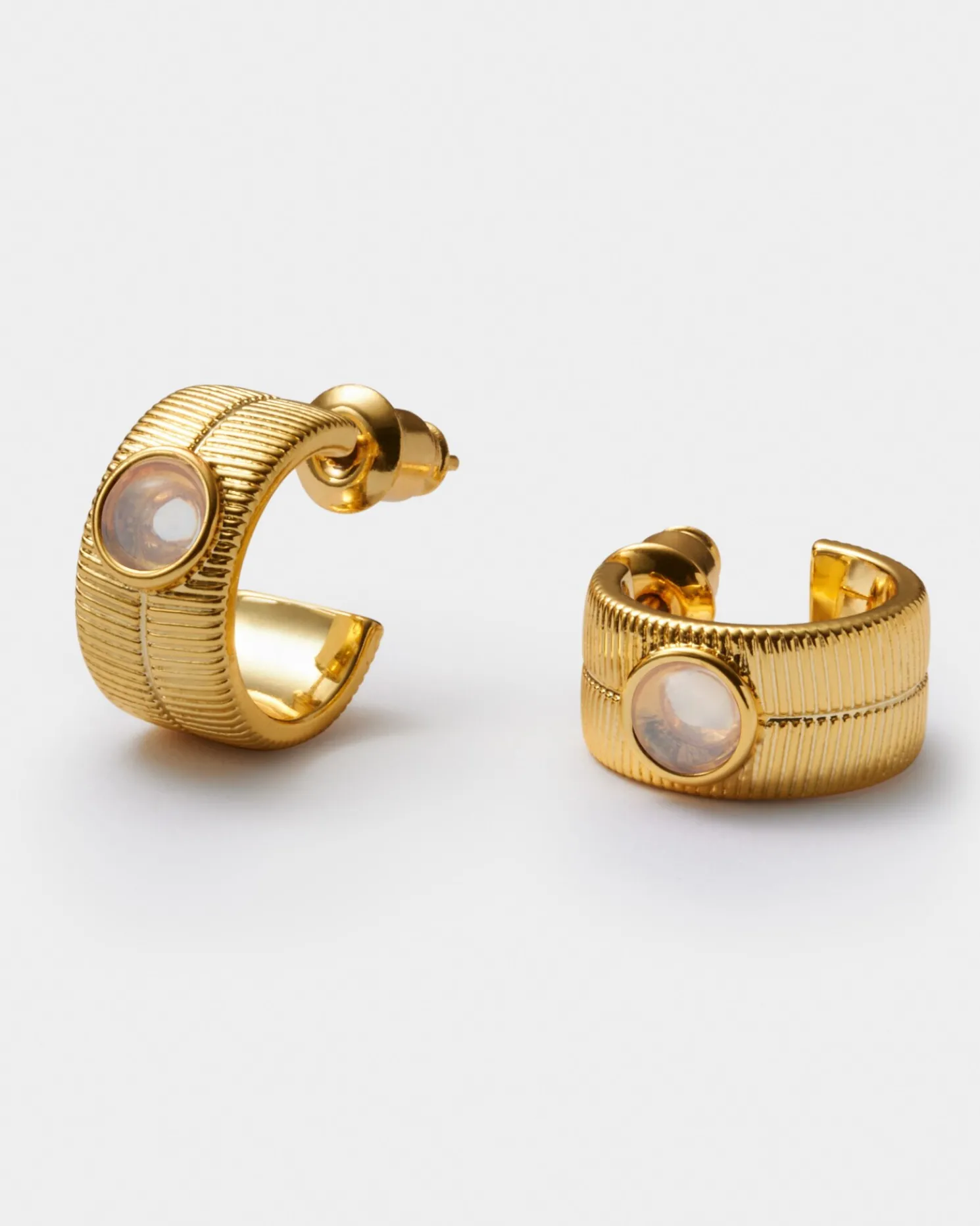 June' Waterproof Gold Birthstone Hoop Earrings