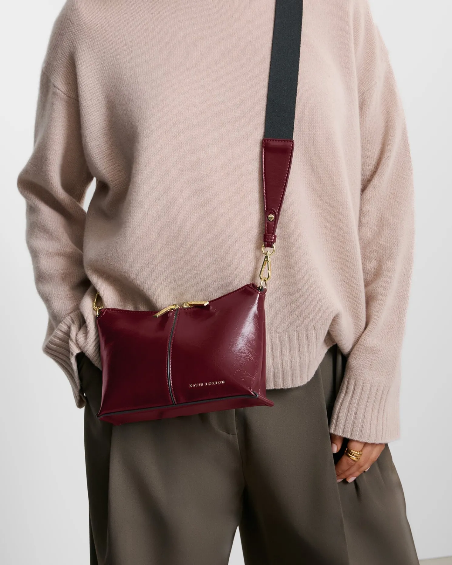 Laila Patent Crackle Crossbody Bag