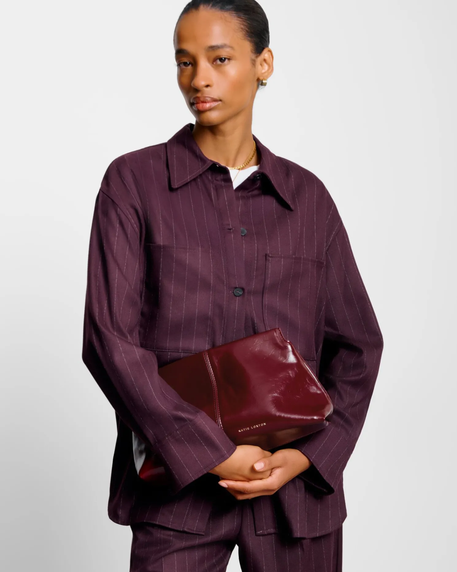 Laila Patent Crackle Clutch