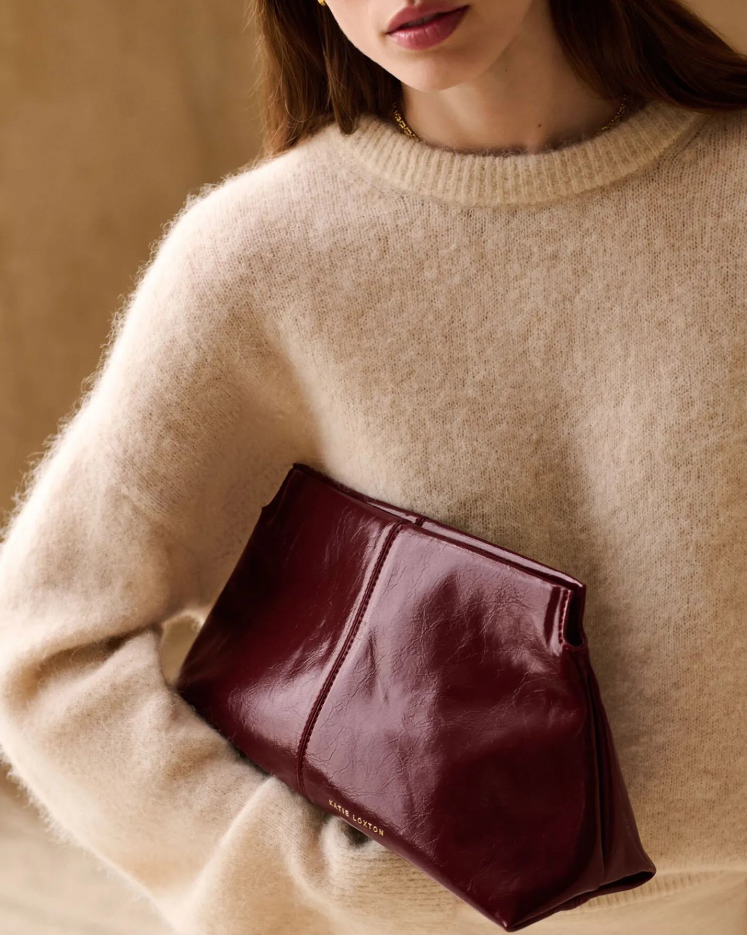 Laila Patent Crackle Clutch