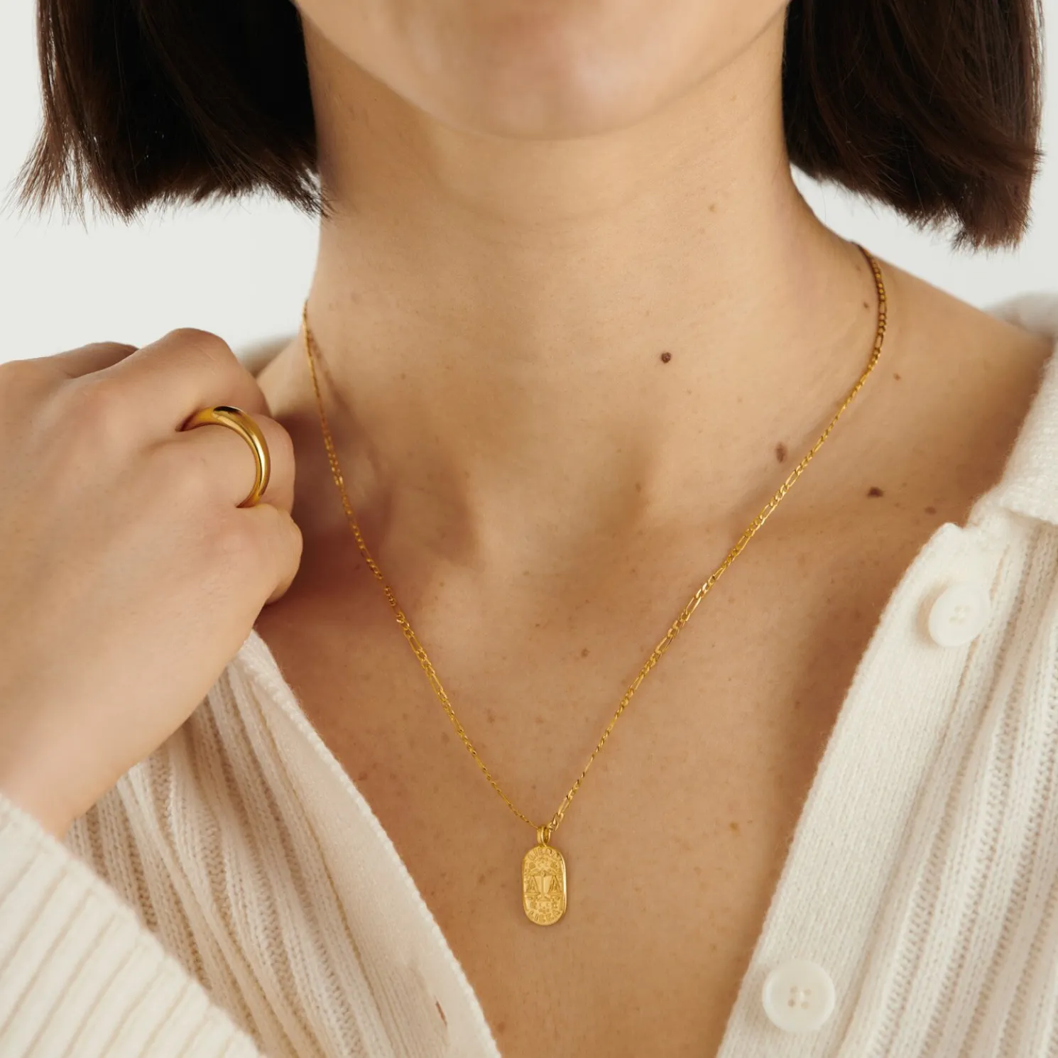 Libra' Waterproof Gold Zodiac Necklace
