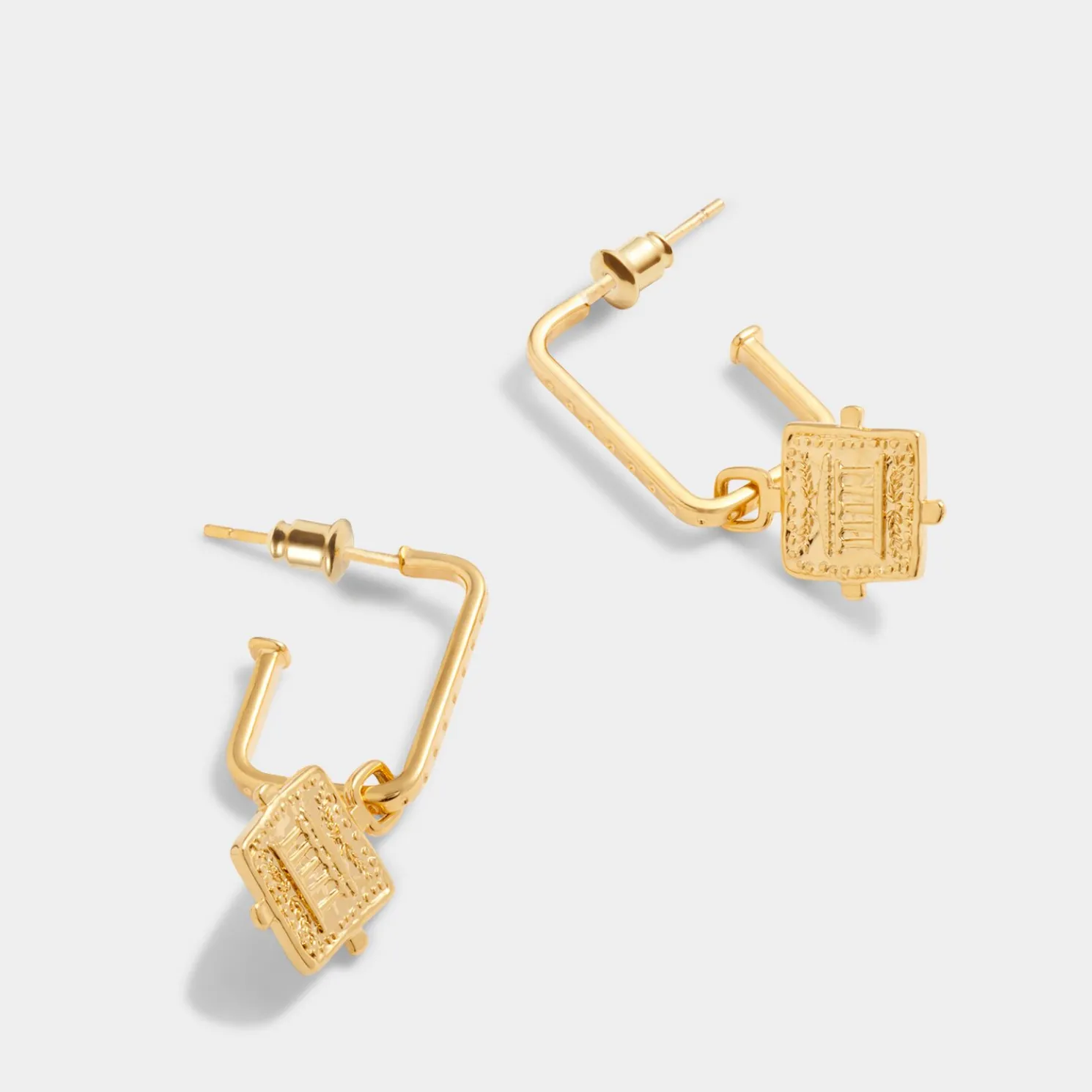 Luck' Waterproof Gold Antique Coin Hoop Earrings