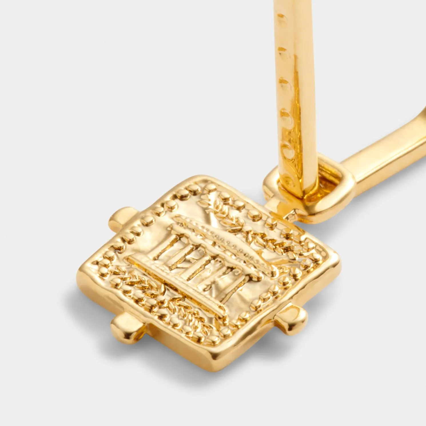 Luck' Waterproof Gold Antique Coin Hoop Earrings