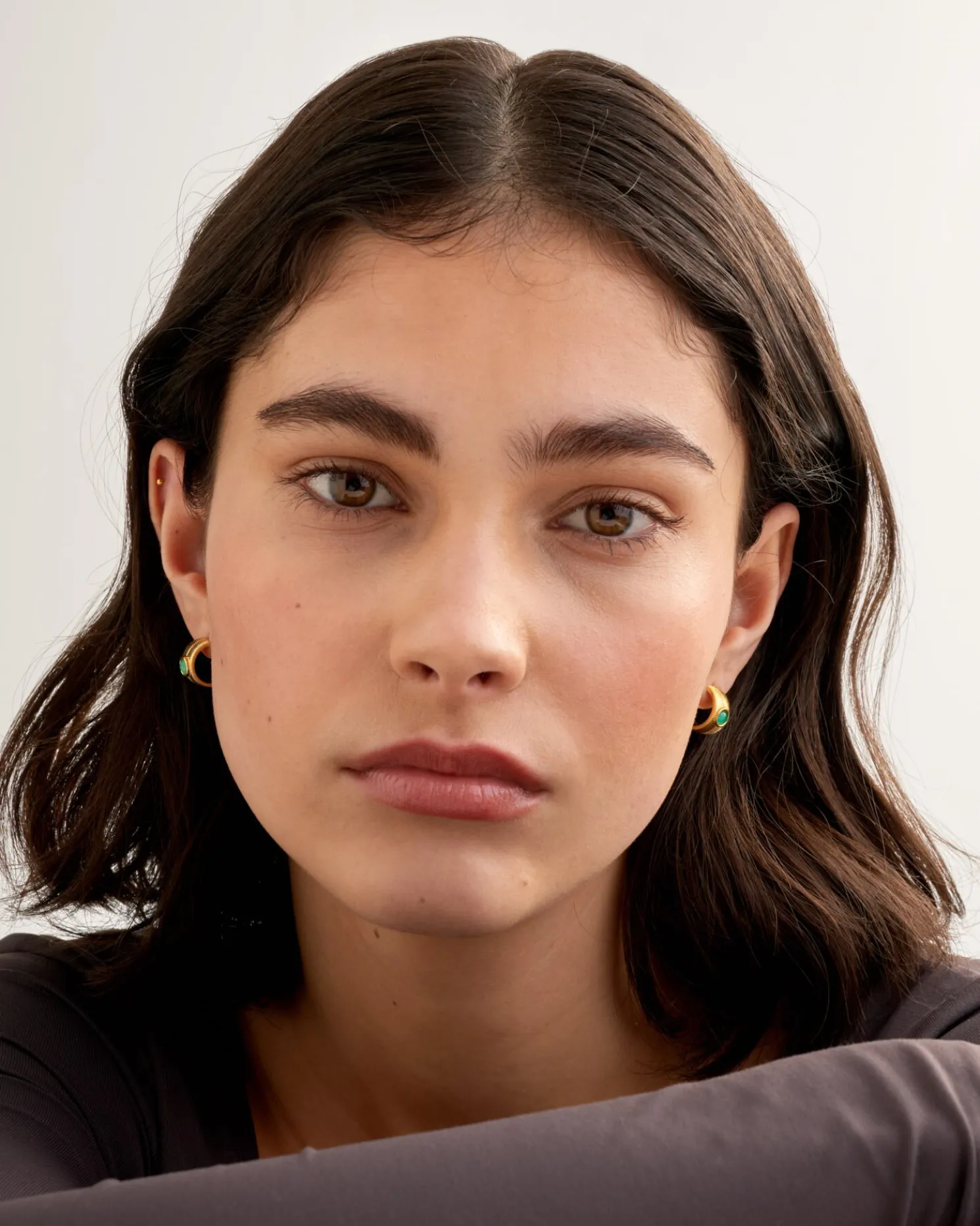 March' Waterproof Gold Birthstone Hoop Earrings