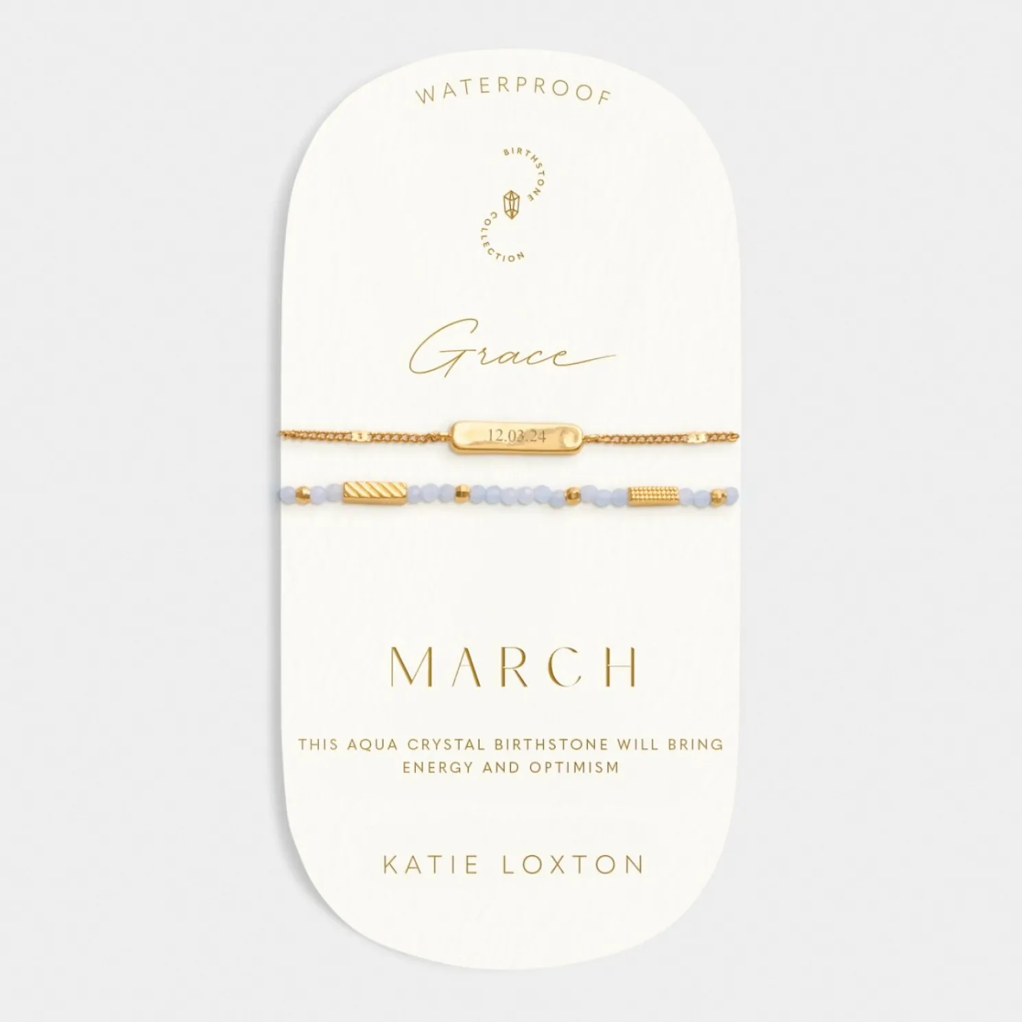 March' Waterproof Gold Birthstone Bracelet