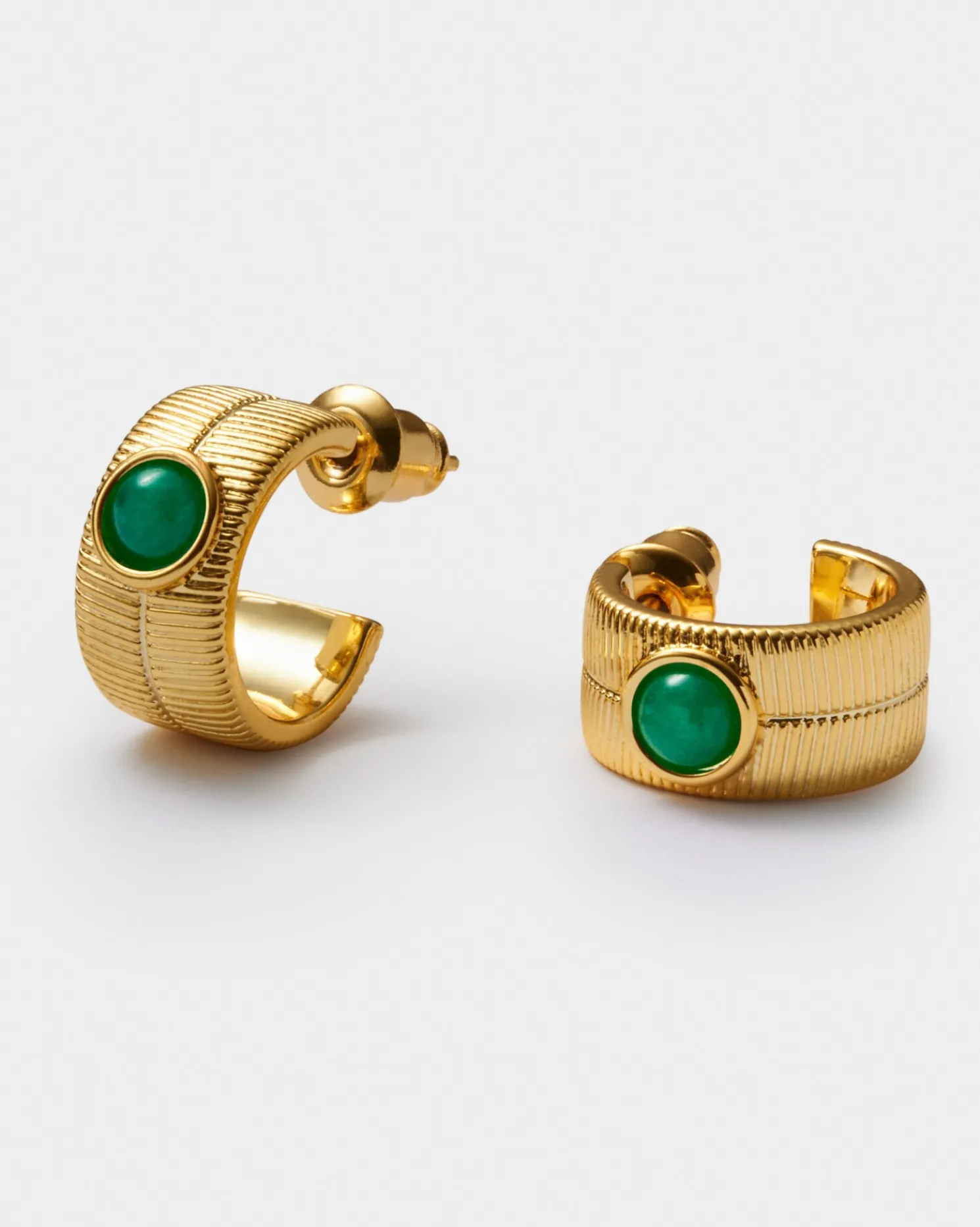 May' Waterproof Gold Birthstone Hoop Earrings