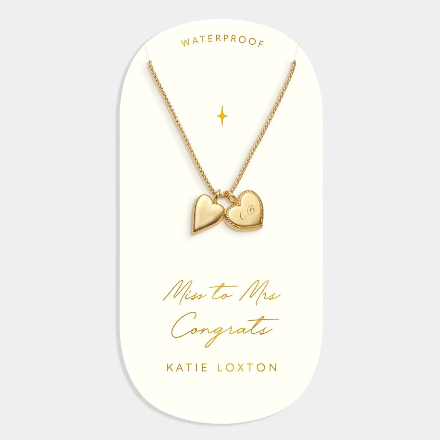 Miss To Mrs' Waterproof Gold Bridal Charm Necklace