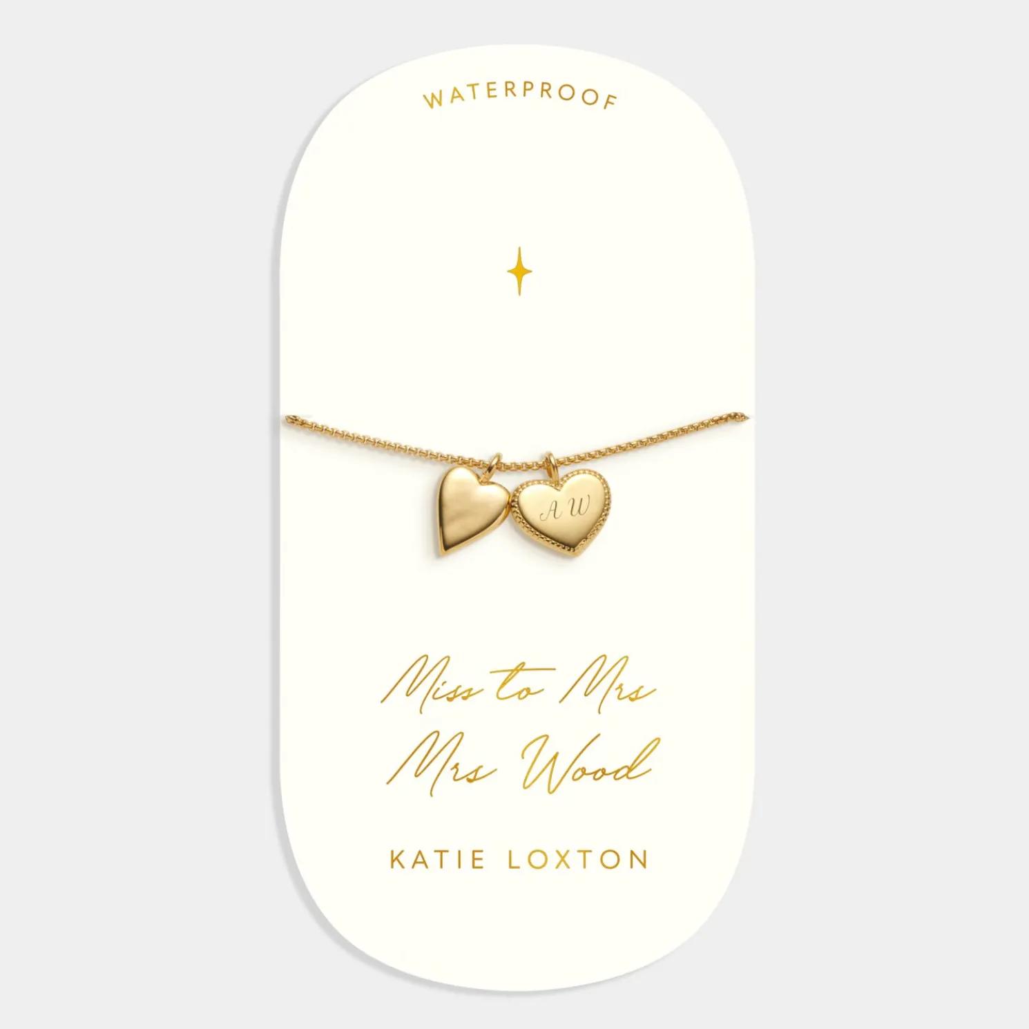 Miss To Mrs' Waterproof Gold Bridal Charm Bracelet