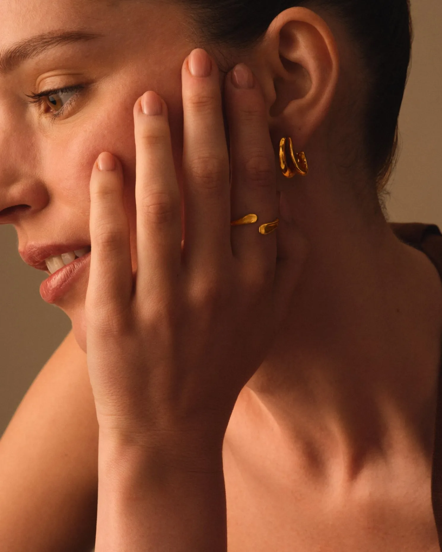 Molten Luxe Waterproof Gold Wrap Ring