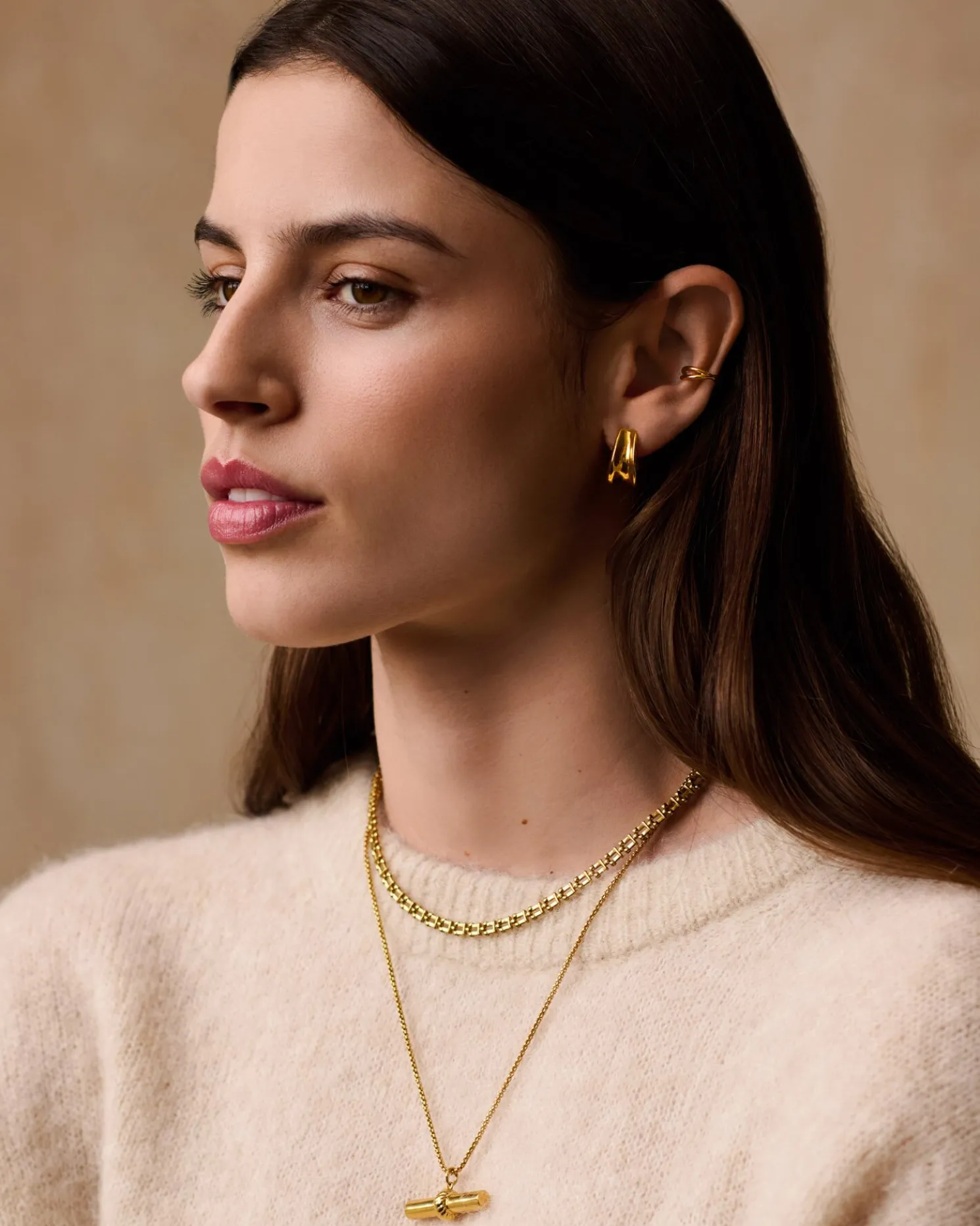 Molten Luxe Waterproof Gold Hoop Earrings