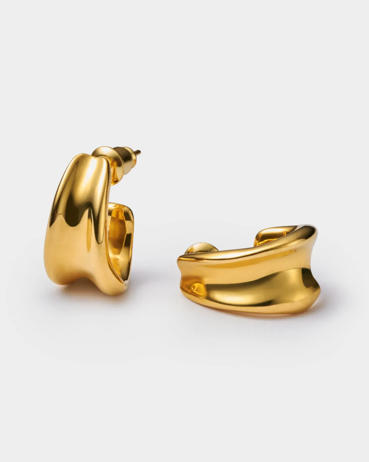 Molten Luxe Waterproof Gold Hoop Earrings