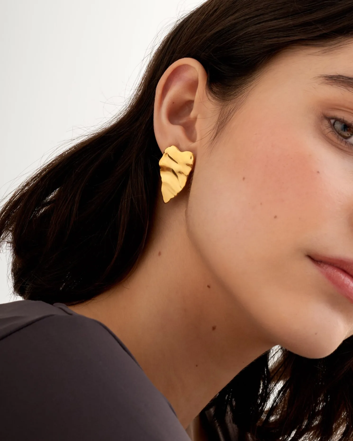 Molten Waterproof Gold Heart Oversized Earrings
