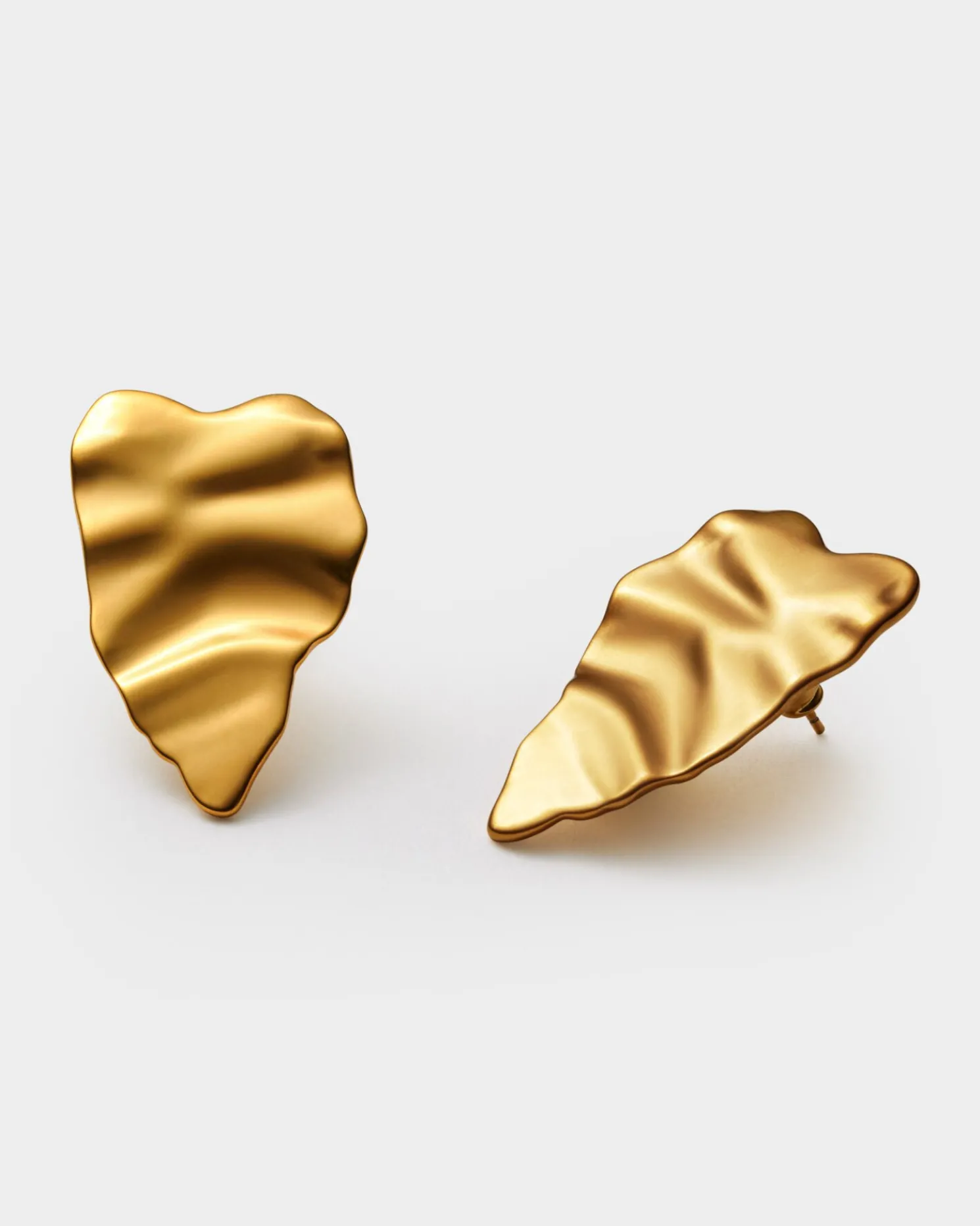 Molten Waterproof Gold Heart Oversized Earrings