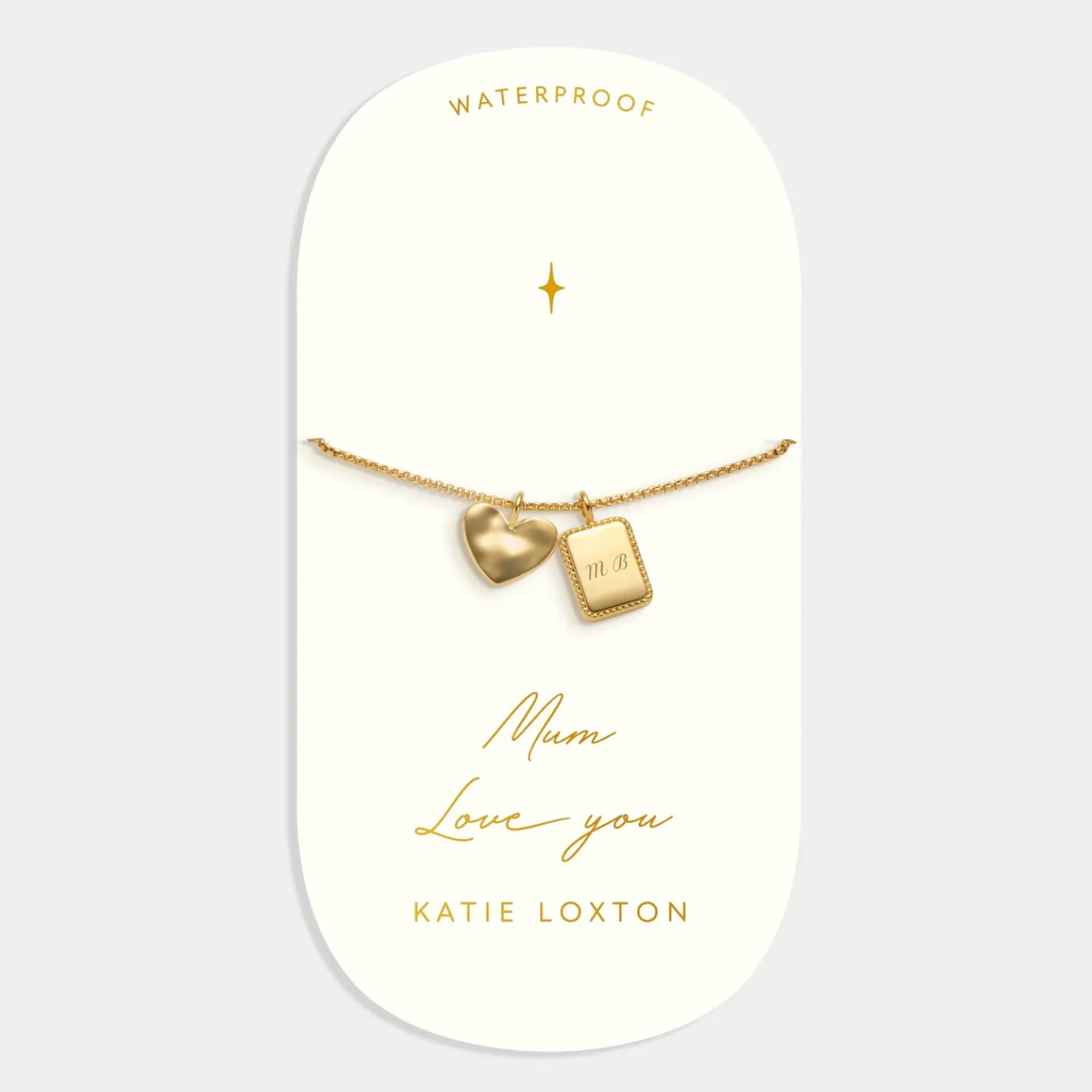 Mum' Waterproof Gold Charm Bracelet