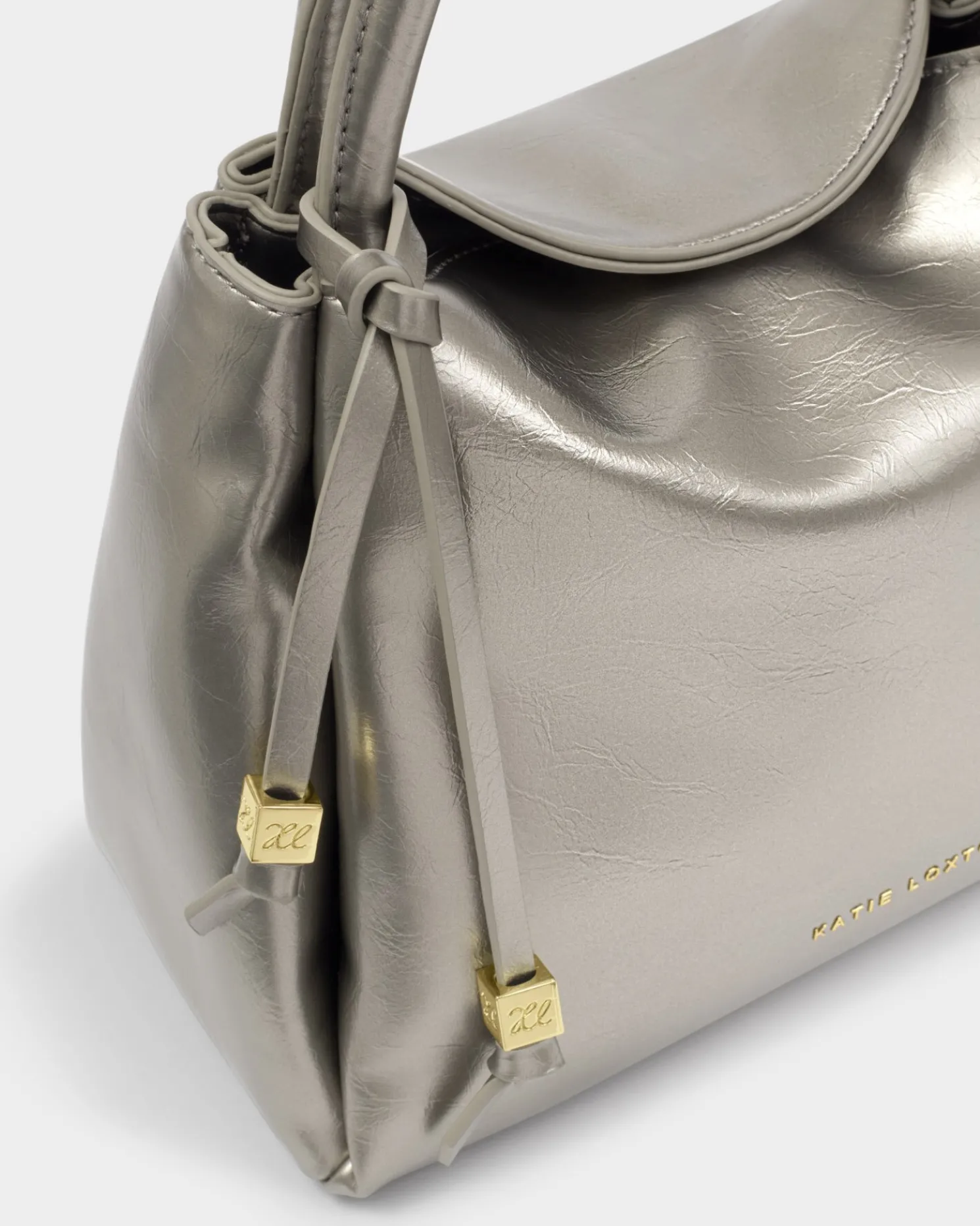 Nova Patent Crackle Top Handle Bag