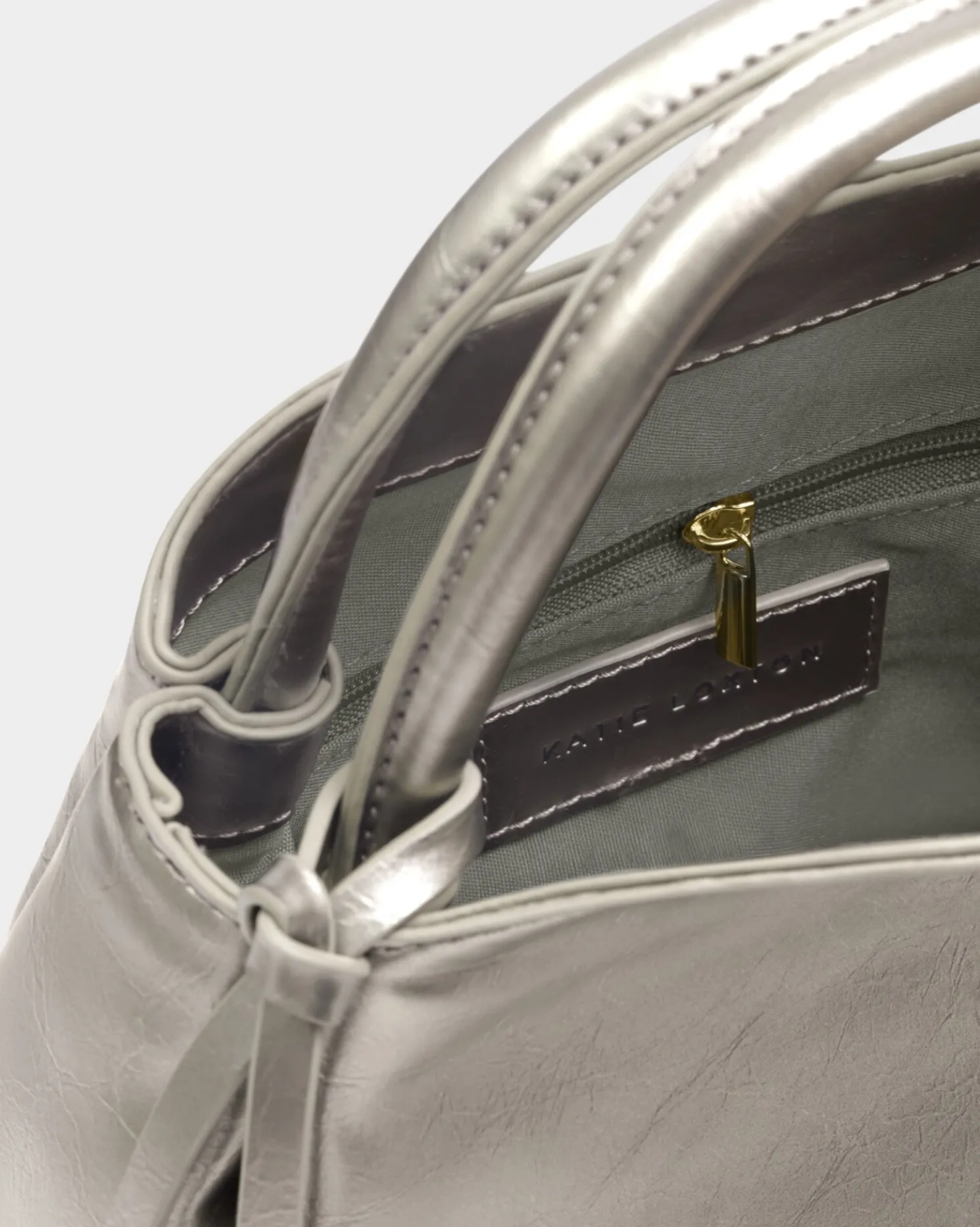 Nova Patent Crackle Top Handle Bag