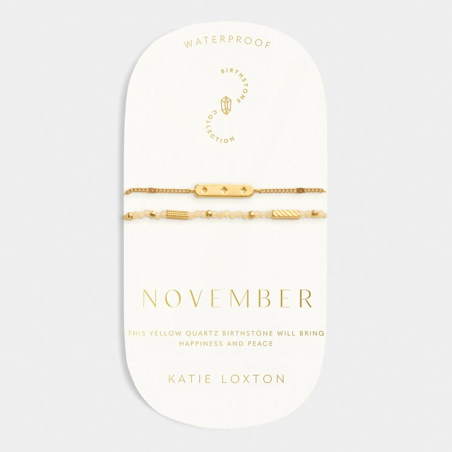 November' Waterproof Gold Birthstone Bracelet