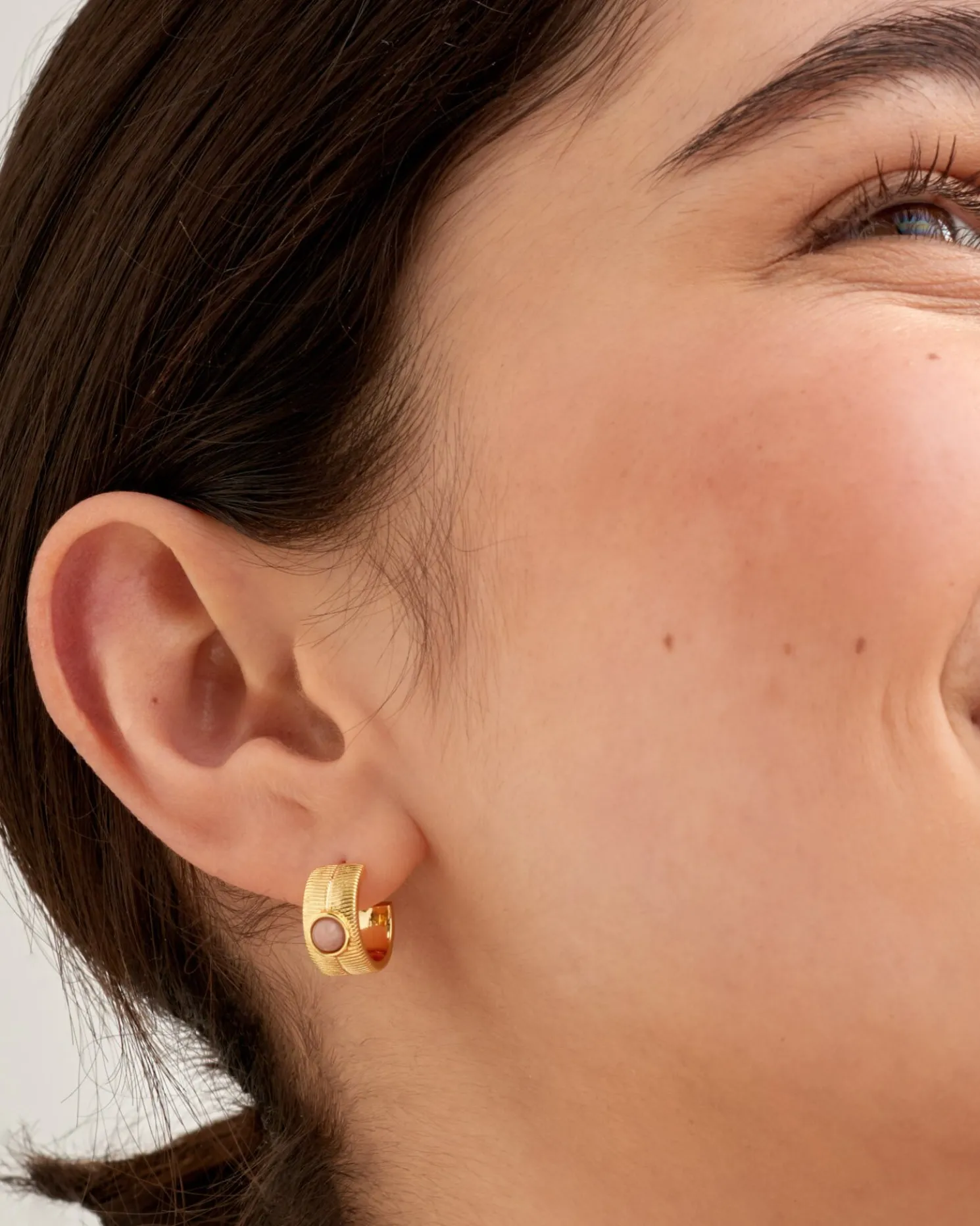 October' Waterproof Gold Birthstone Hoop Earrings
