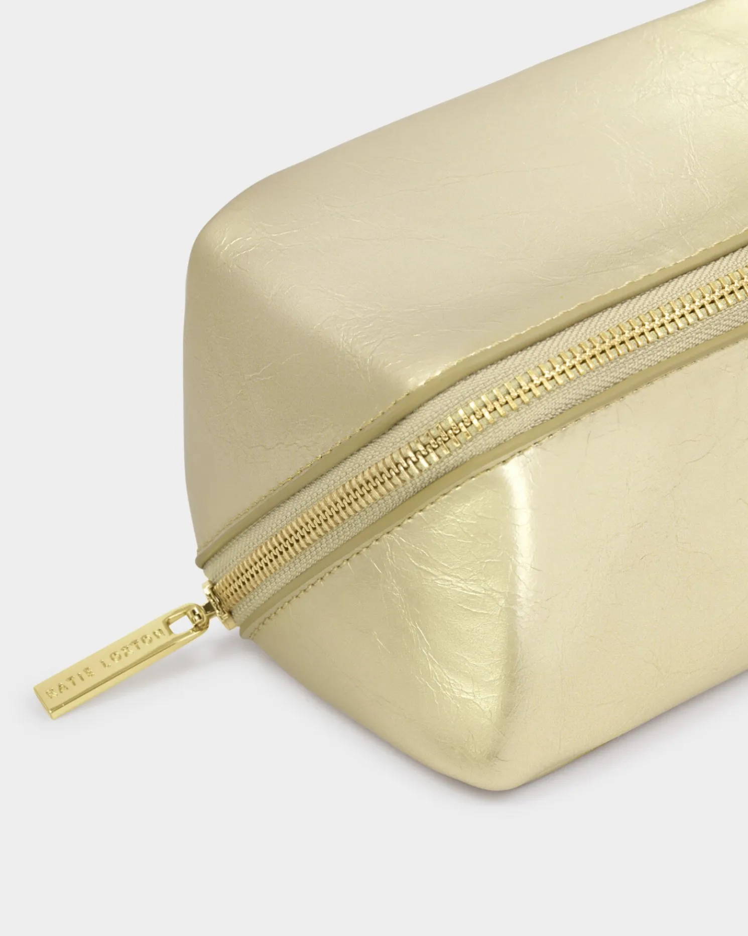 Patent Crackle Fold-Out Mirror Makeup Bag