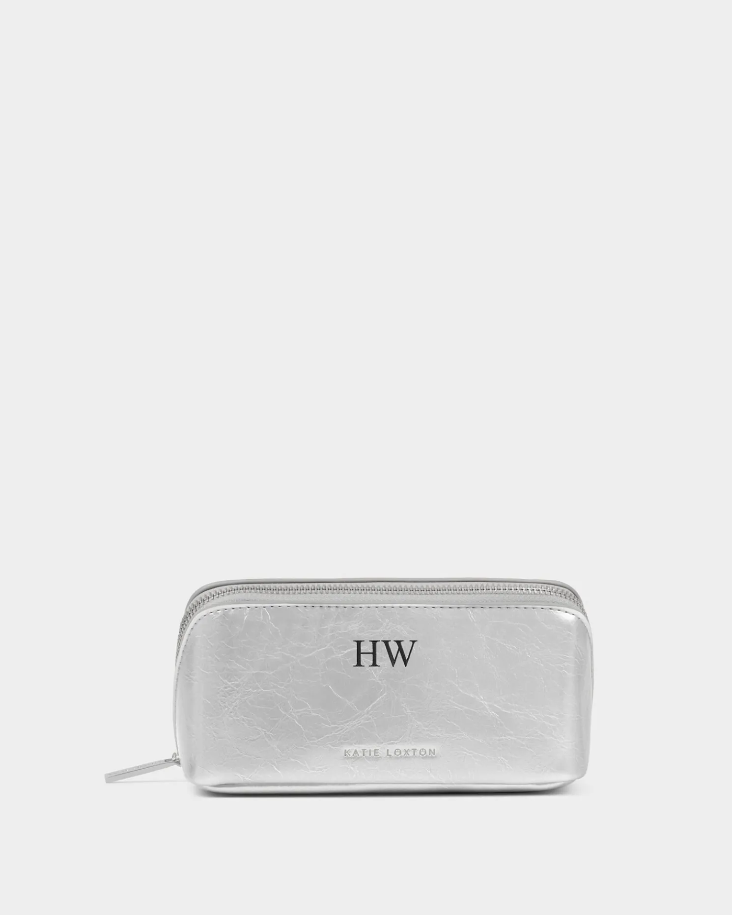 Patent Crackle Fold-Out Mirror Makeup Bag