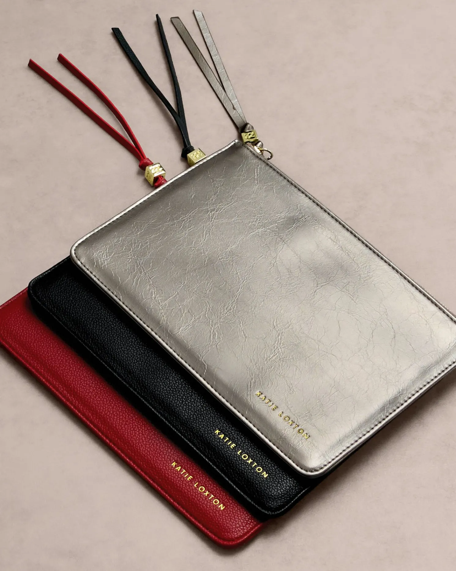 Patent Crackle Tassel Charm Pouch