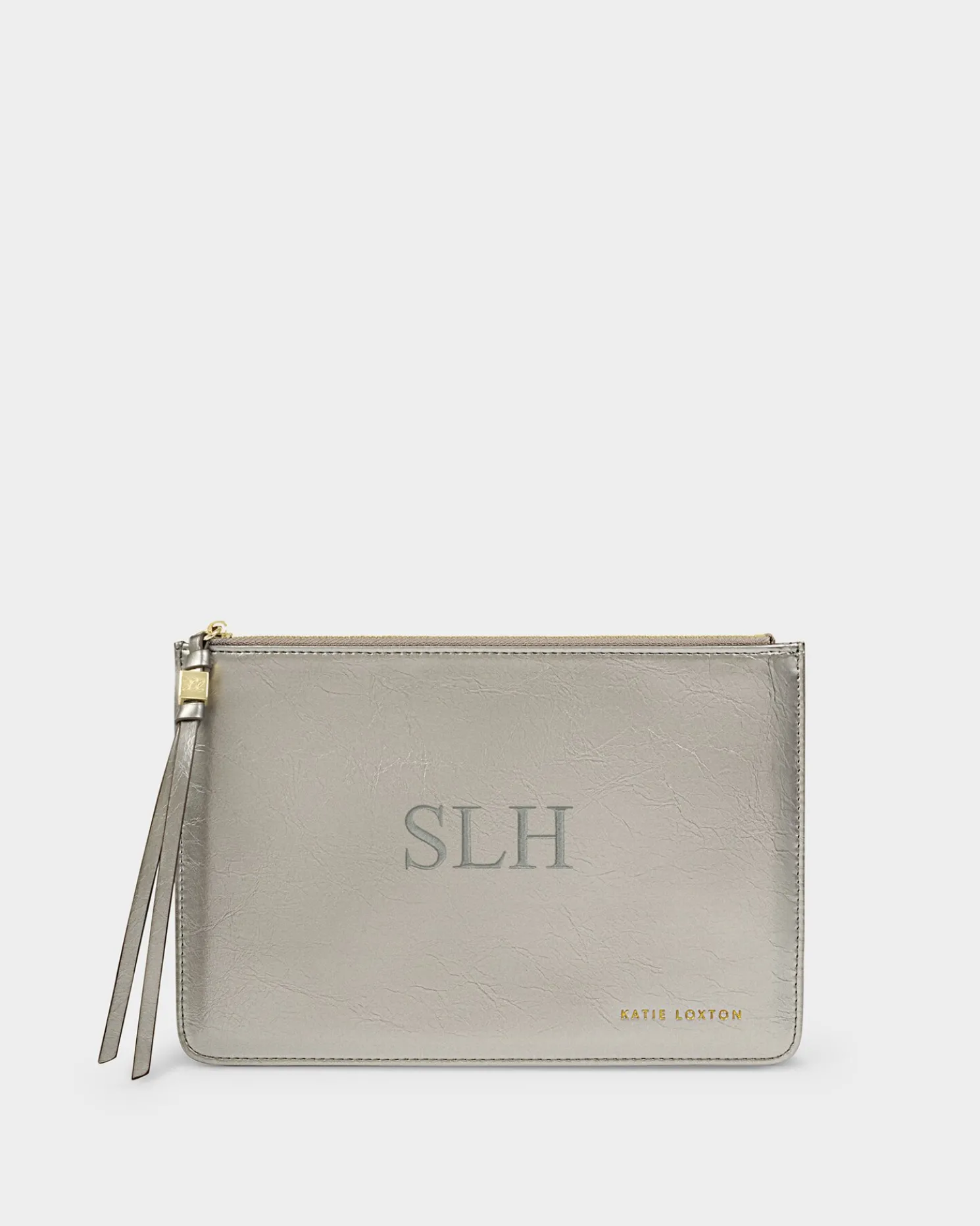 Patent Crackle Tassel Charm Pouch