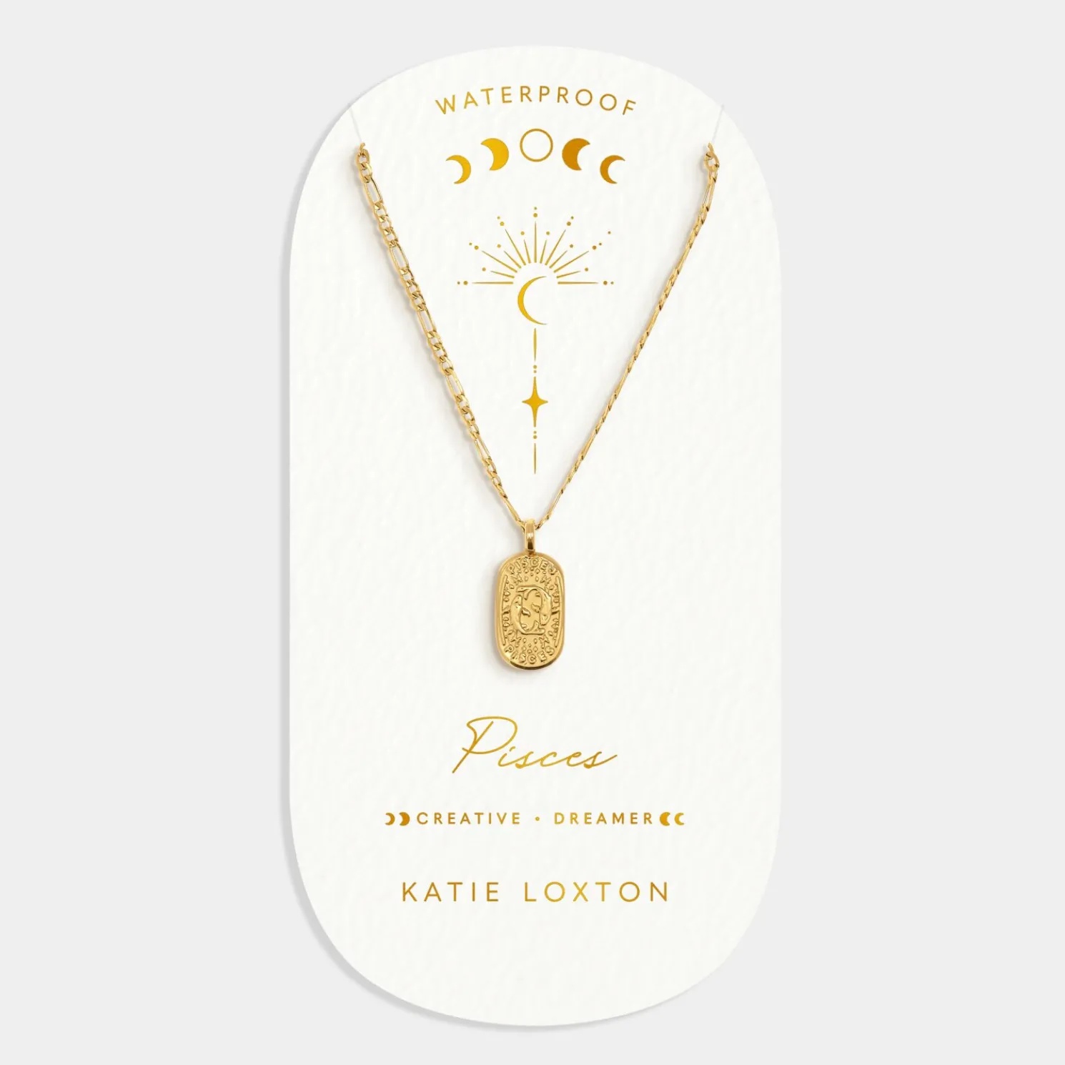 Pisces' Waterproof Gold Zodiac Necklace