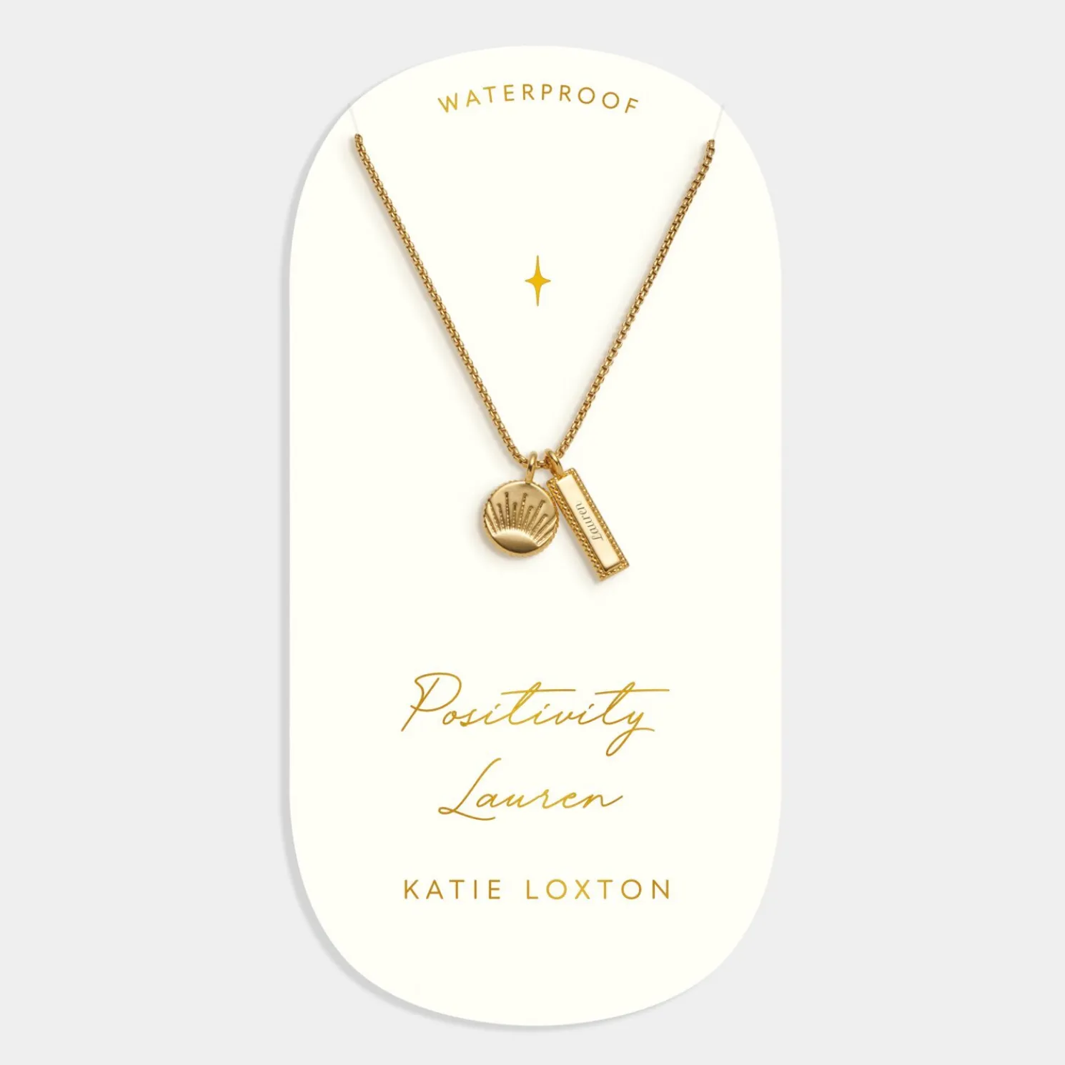 Positivity' Waterproof Gold Charm Necklace