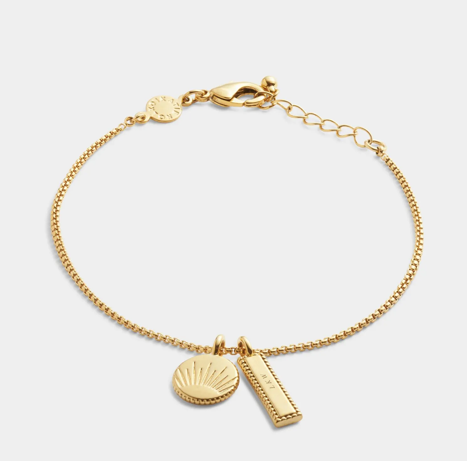 Positivity' Waterproof Gold Charm Bracelet