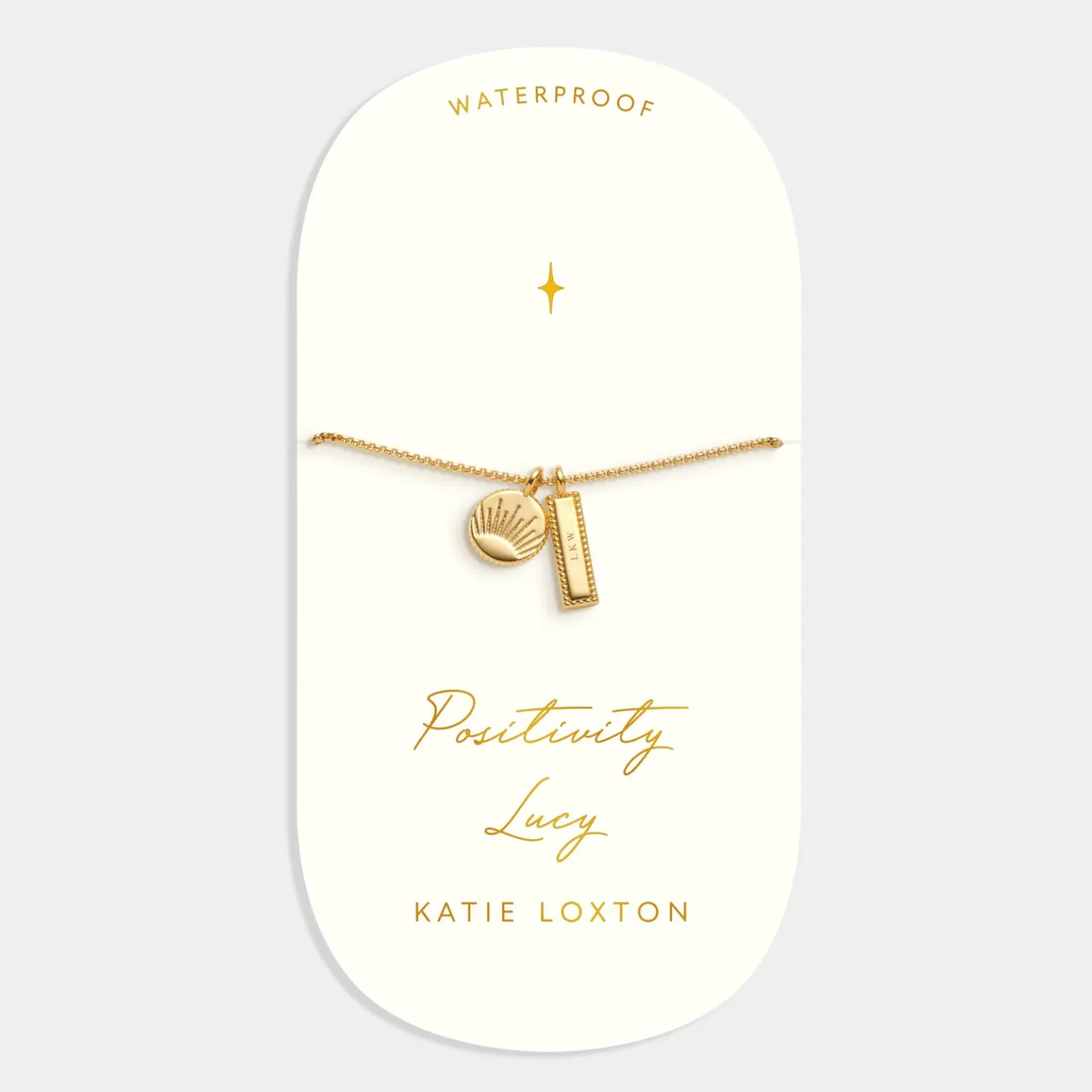 Positivity' Waterproof Gold Charm Bracelet