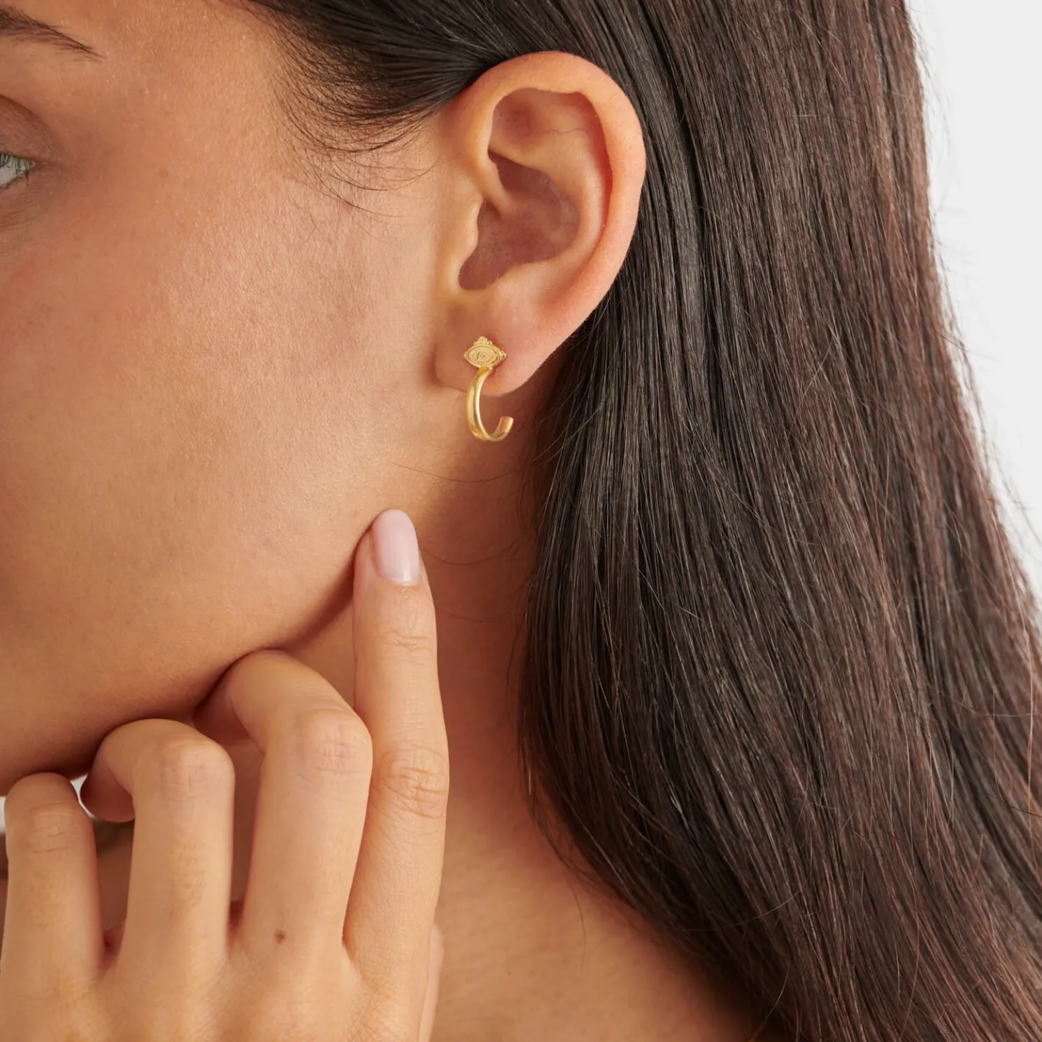 Protection' Waterproof Gold Charm Hoop Earrings