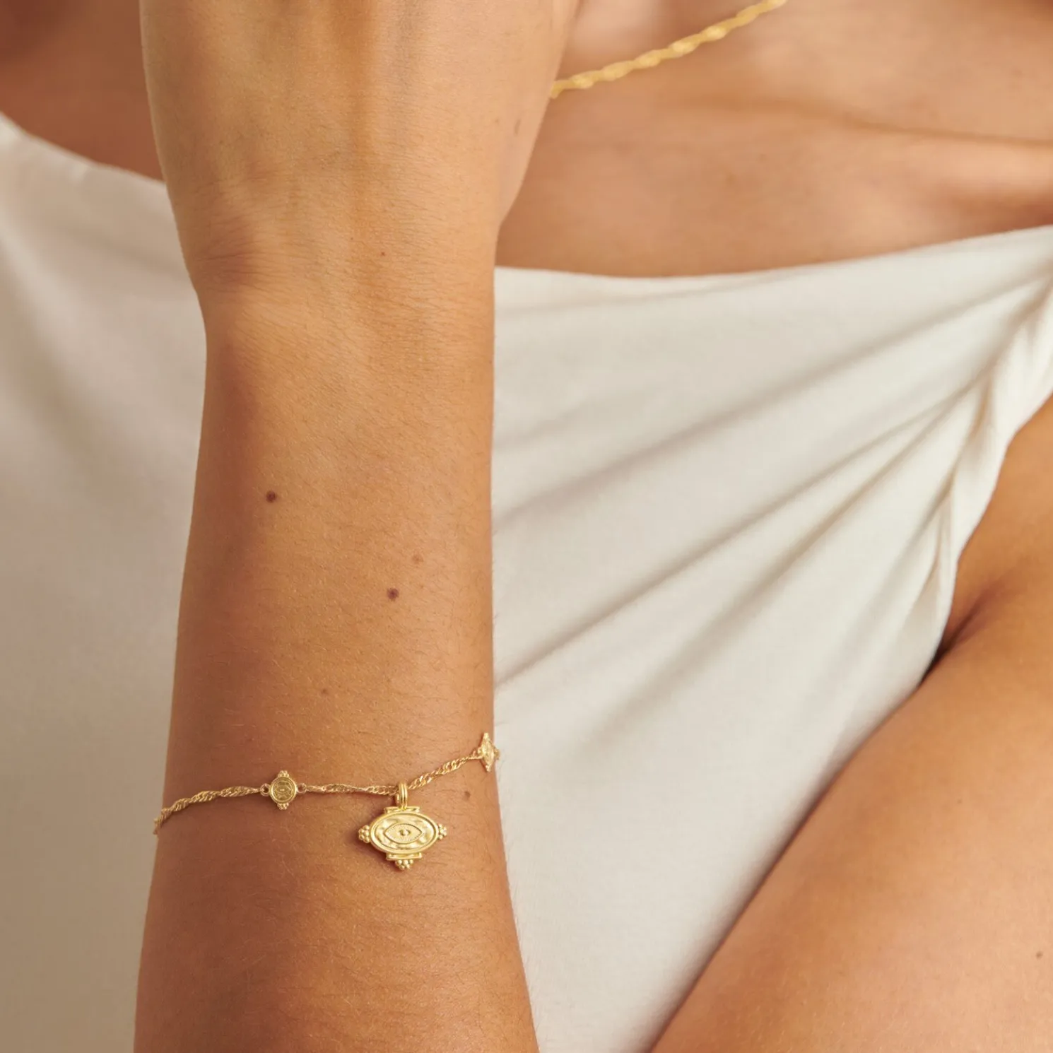 Protection' Waterproof Gold Charm Bracelet