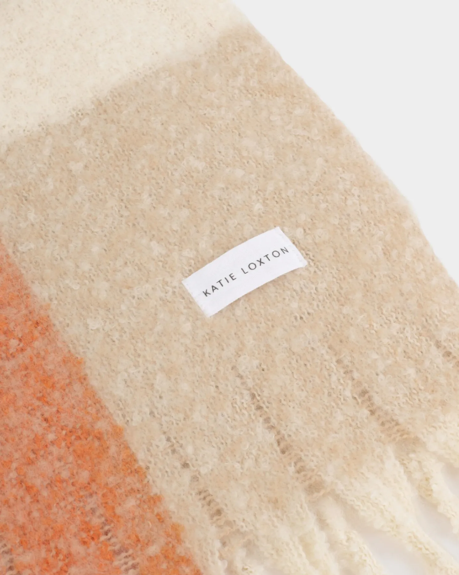 Recycled Checked Tassel Scarf