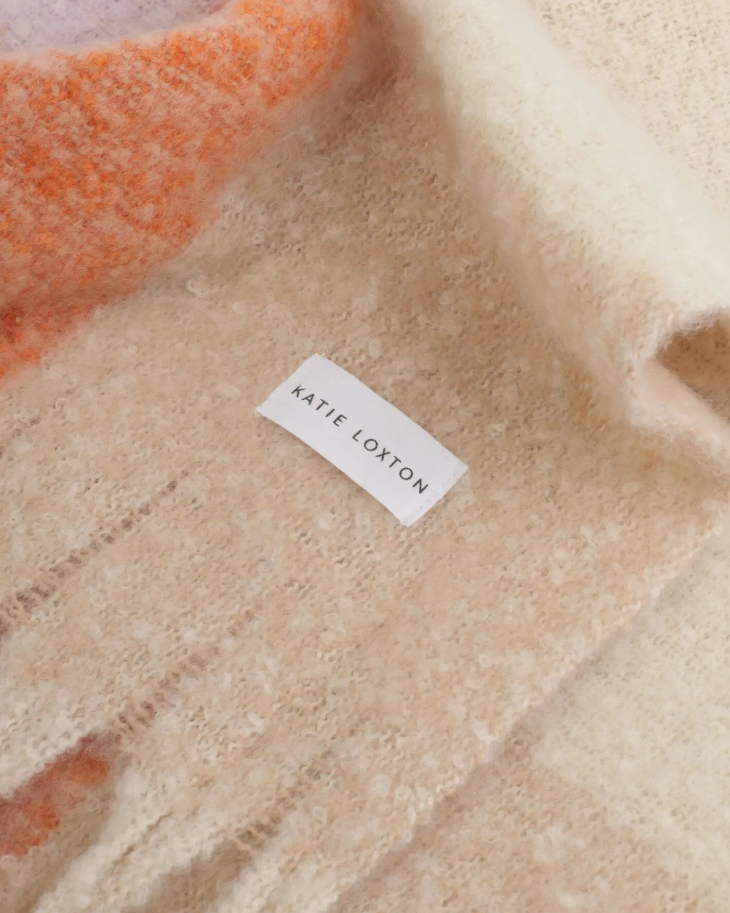 Recycled Checked Tassel Scarf