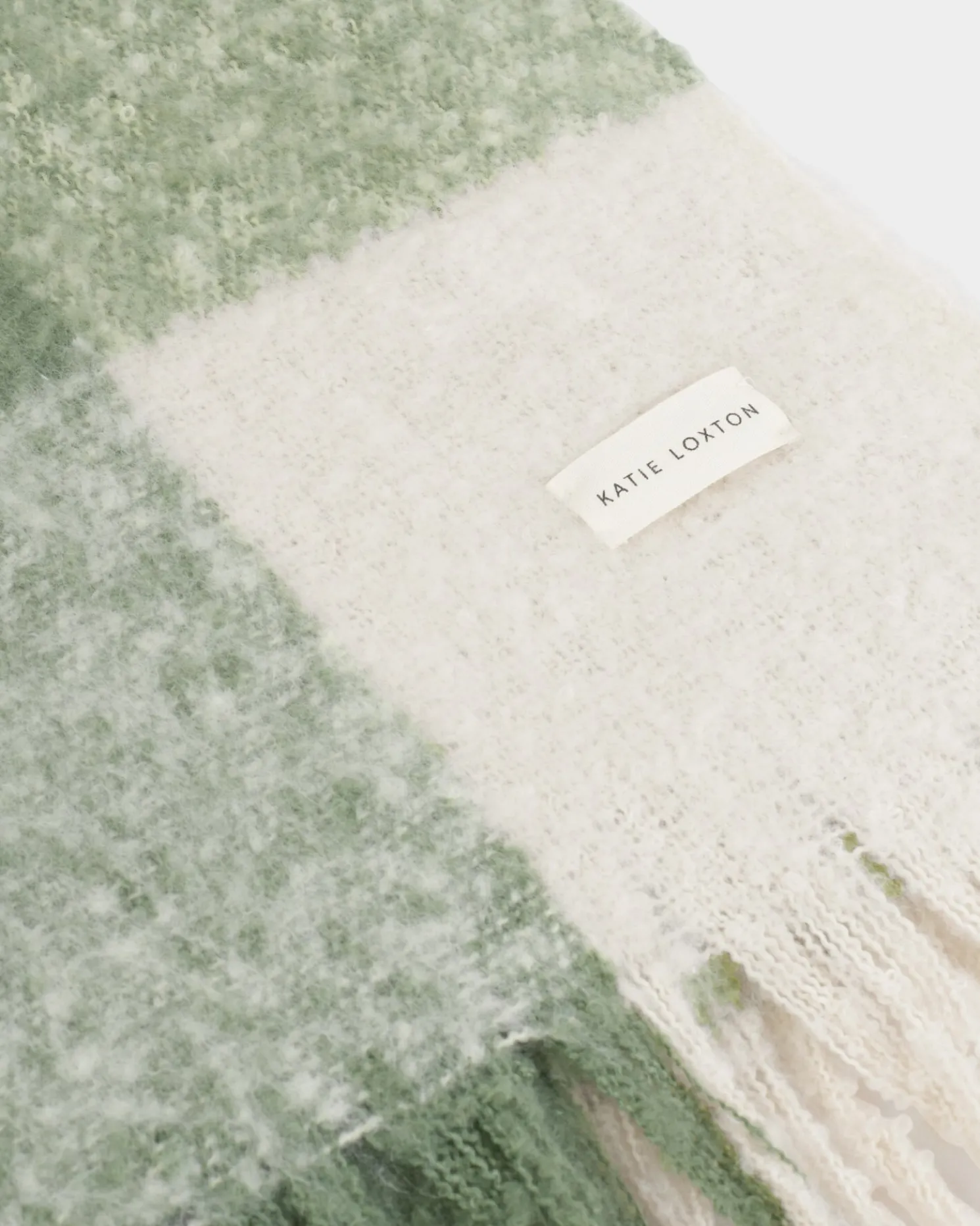 Recycled Checked Tassel Scarf