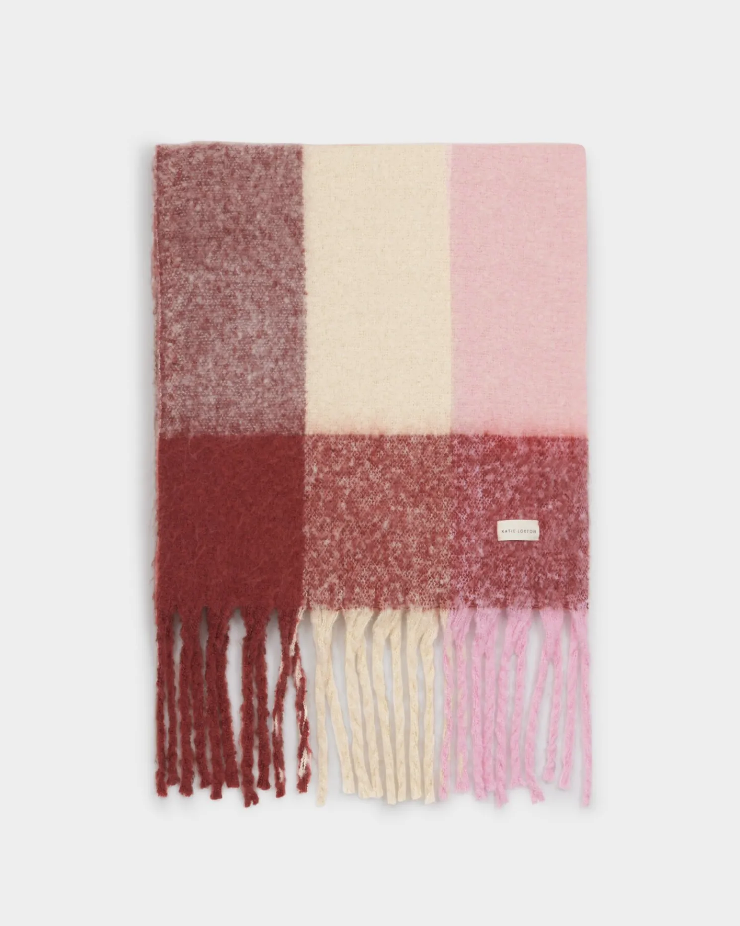 Recycled Checked Tassel Scarf