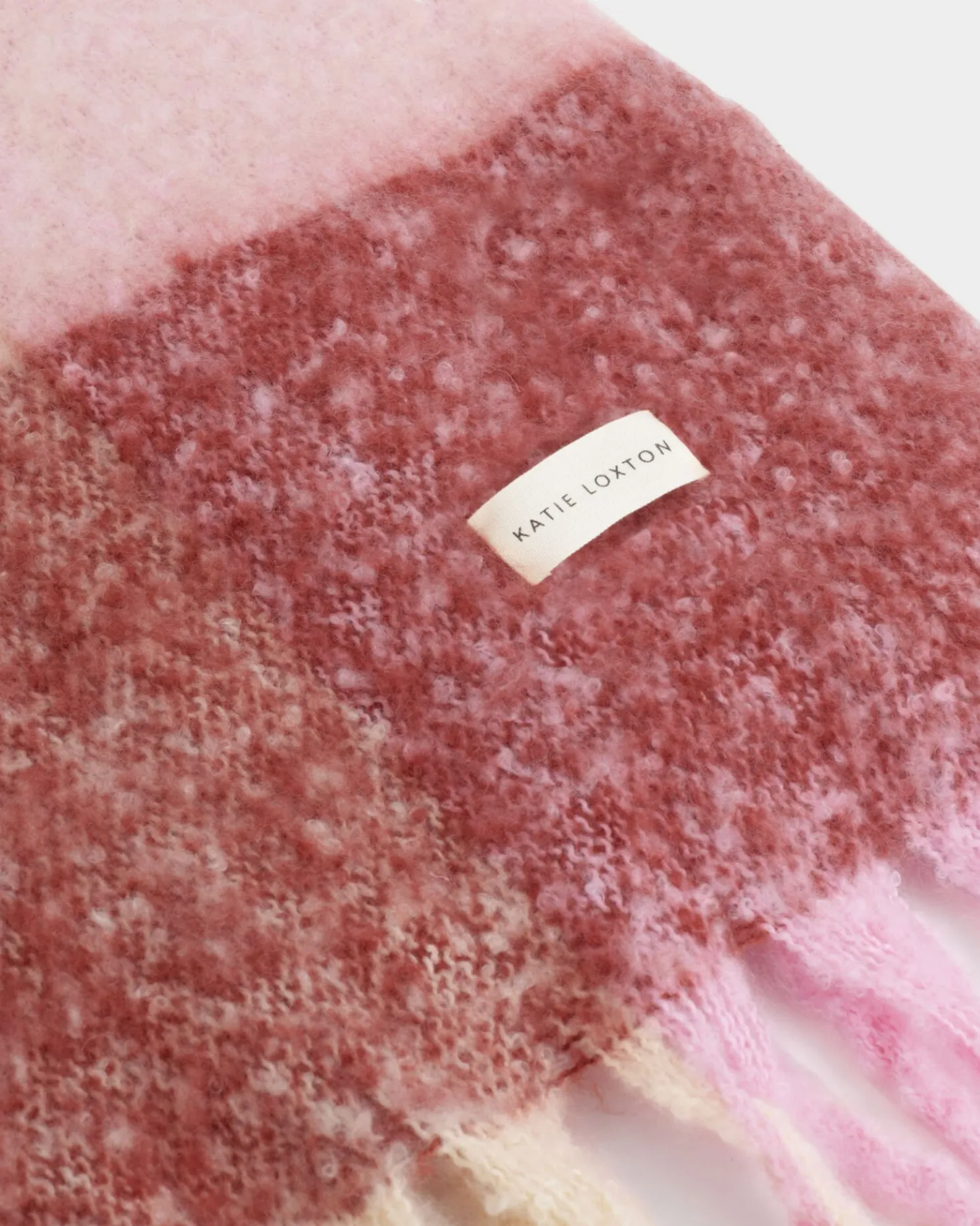 Recycled Checked Tassel Scarf