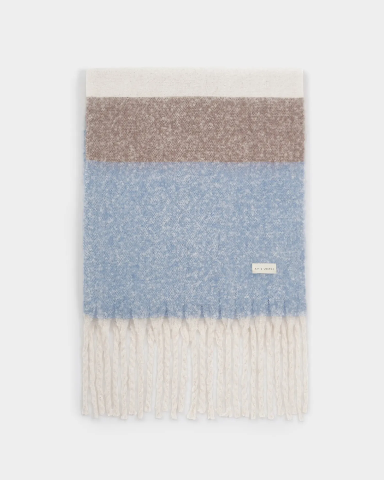 Recycled Striped Tassel Scarf