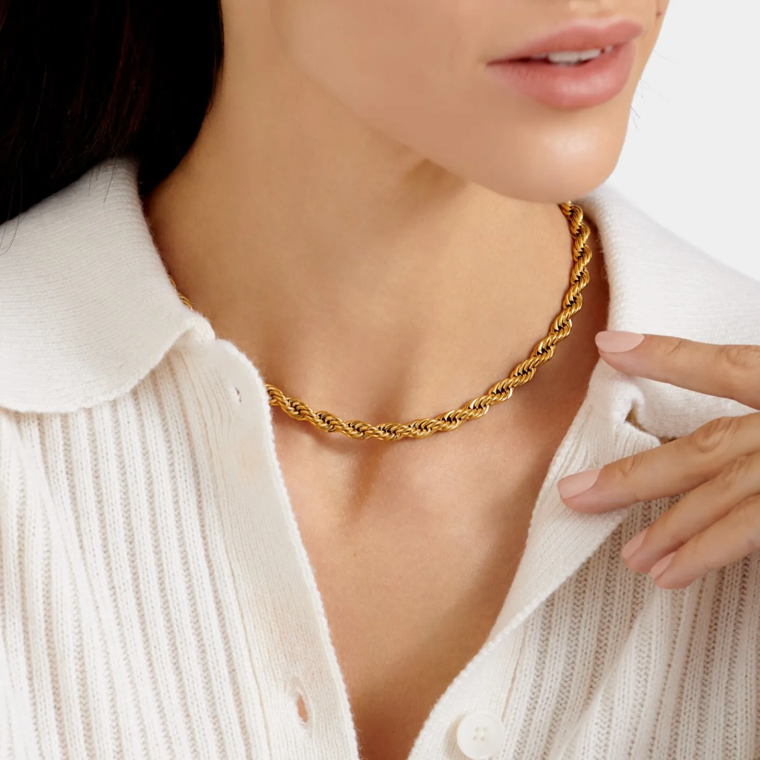 Reine Waterproof Gold Rope Necklace