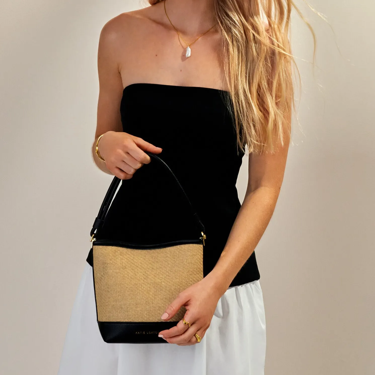 Riviera Raffia Bucket Bag