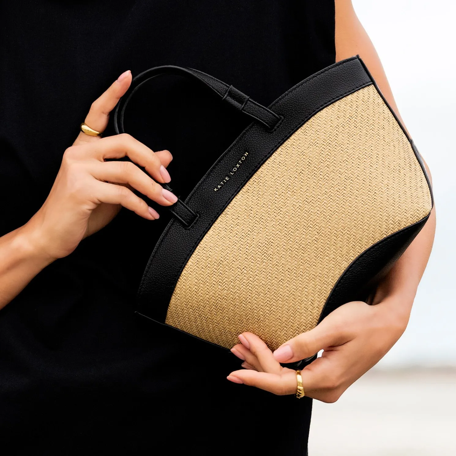 Riviera Raffia Mini Tote Bag