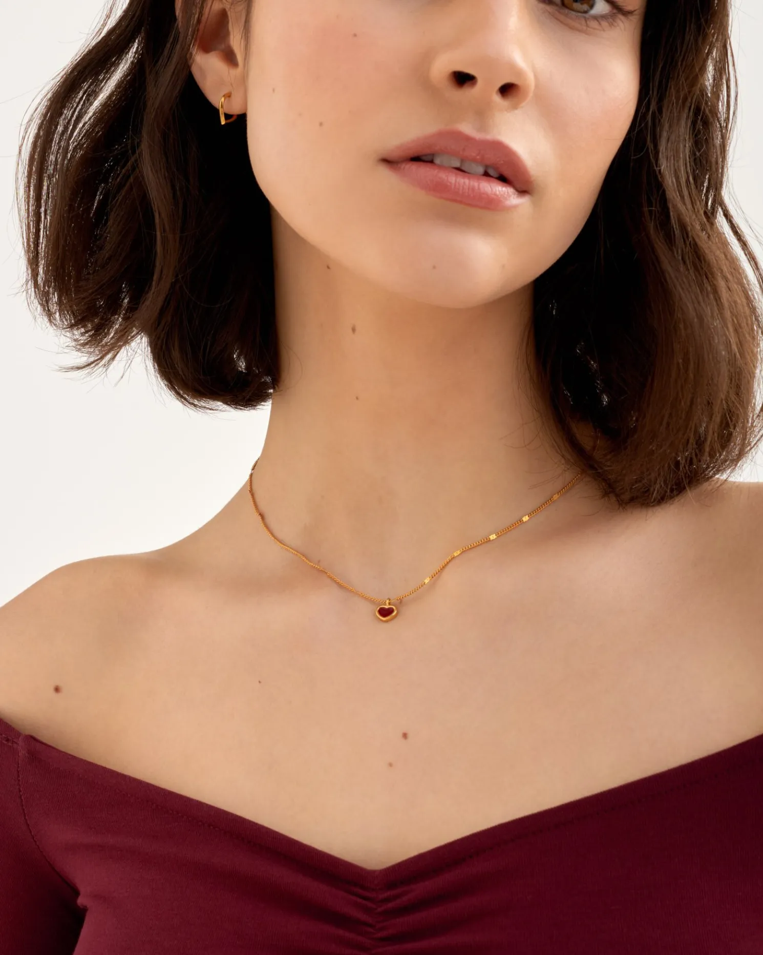 Rouge Waterproof Gold Heart Necklace