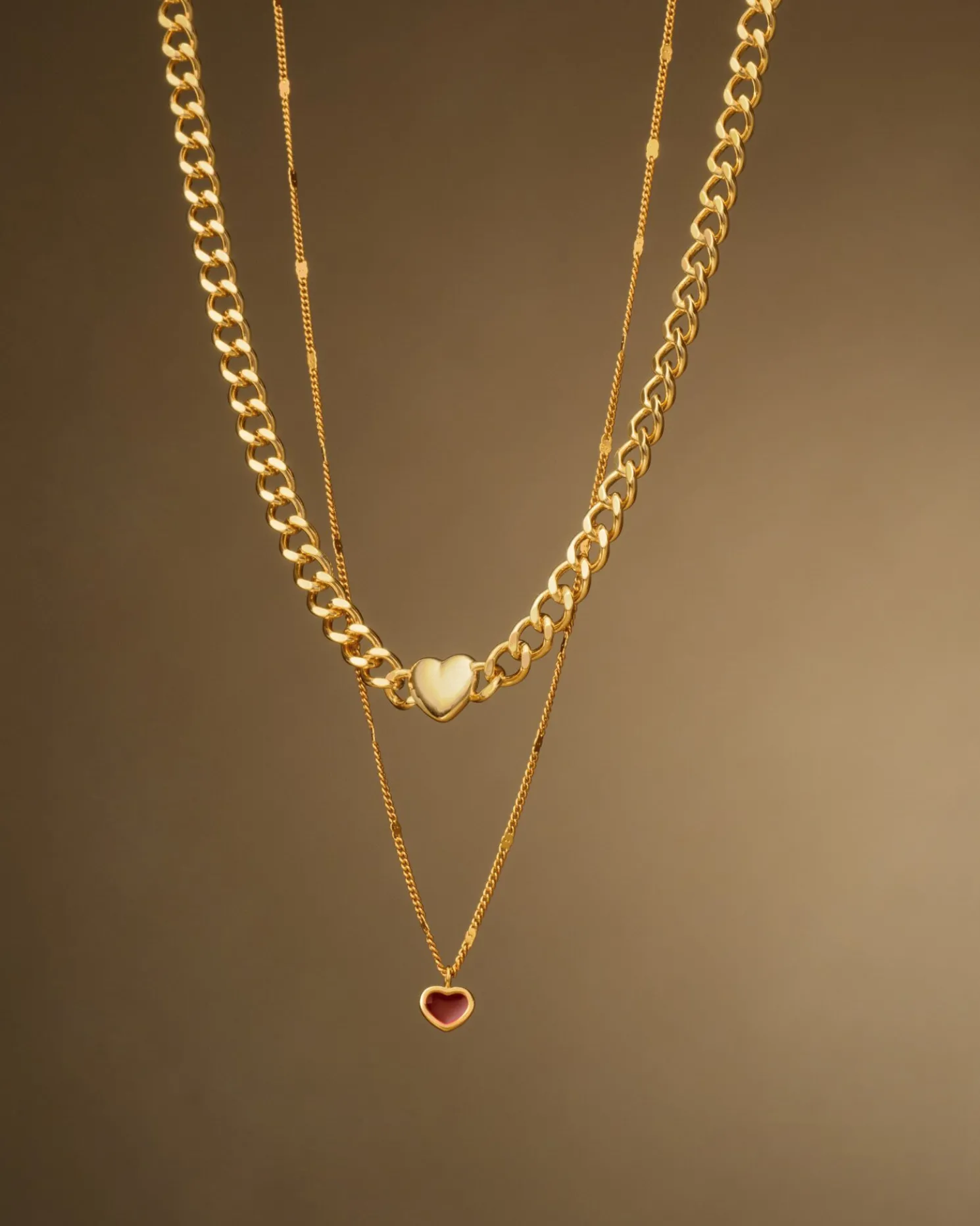 Rouge Waterproof Gold Heart Necklace