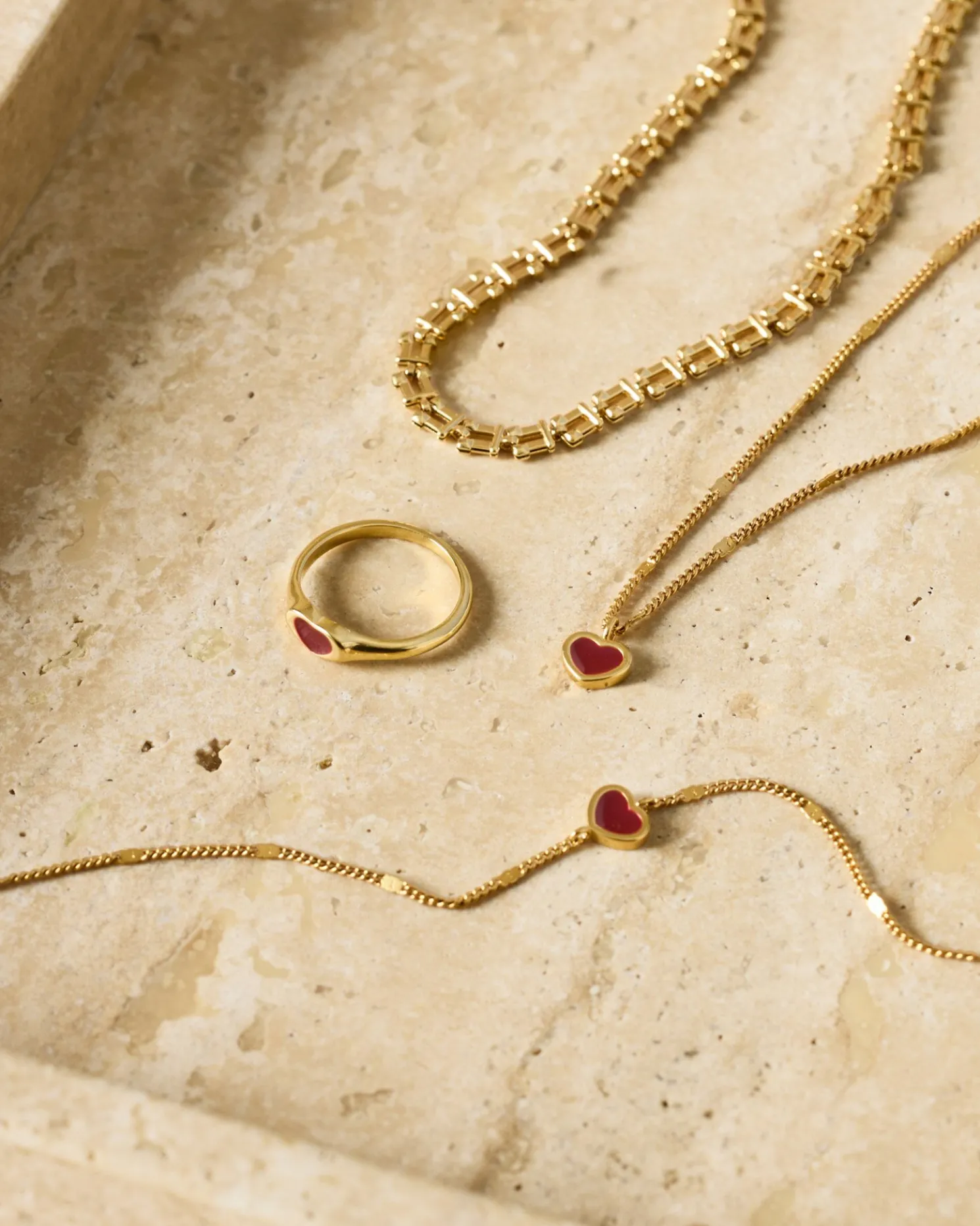 Rouge Waterproof Gold Heart Necklace