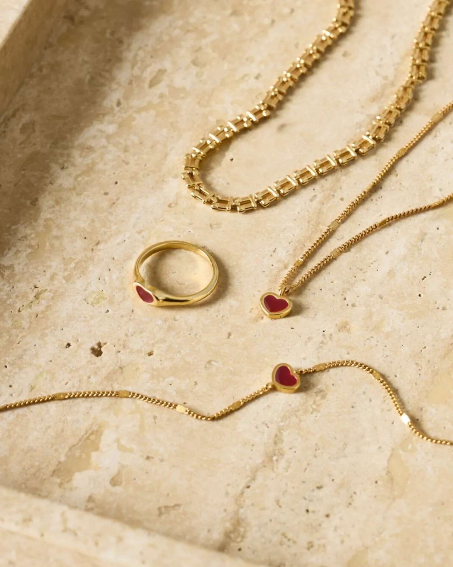 Rouge Waterproof Gold Heart Ring