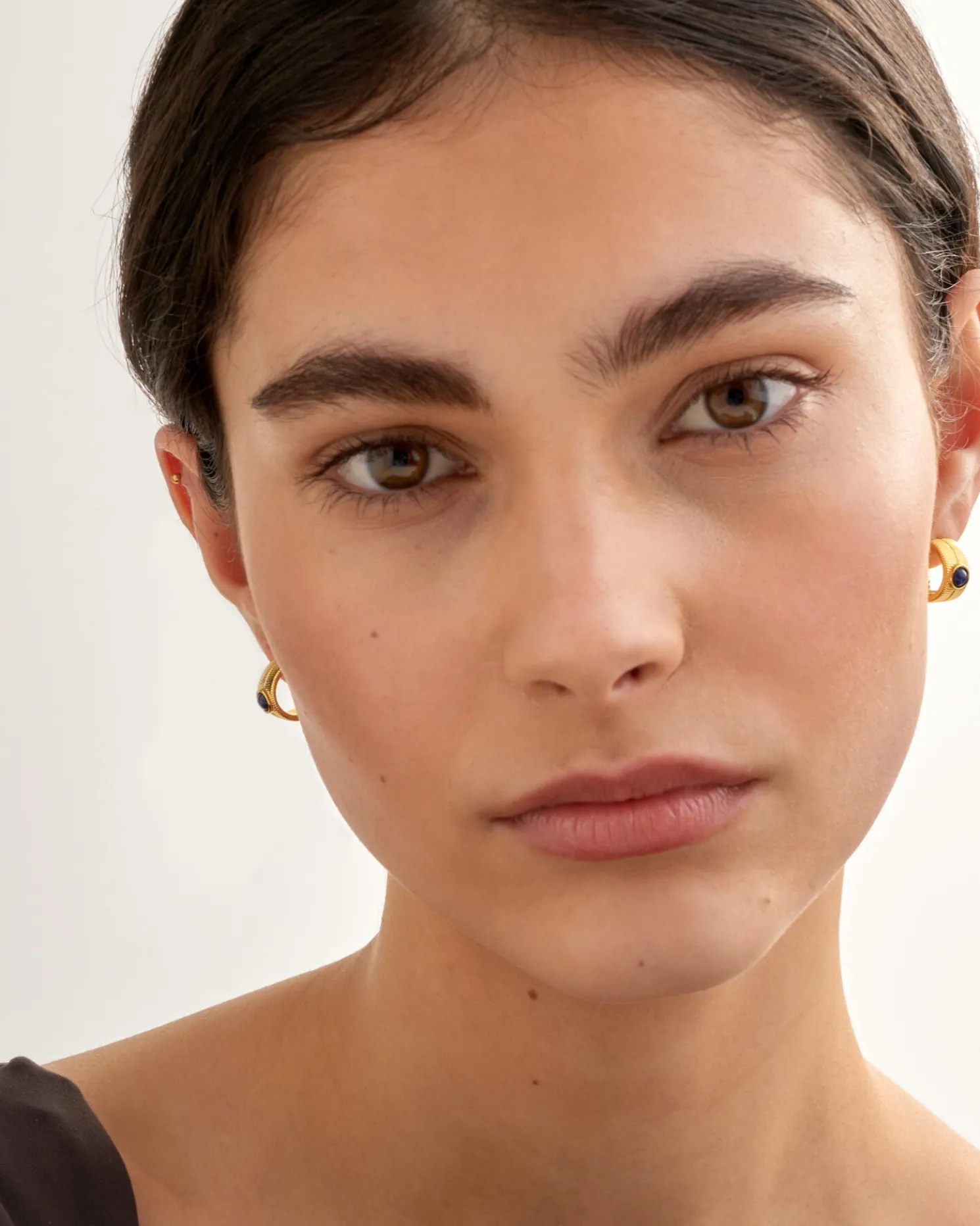 September' Waterproof Gold Birthstone Hoop Earrings