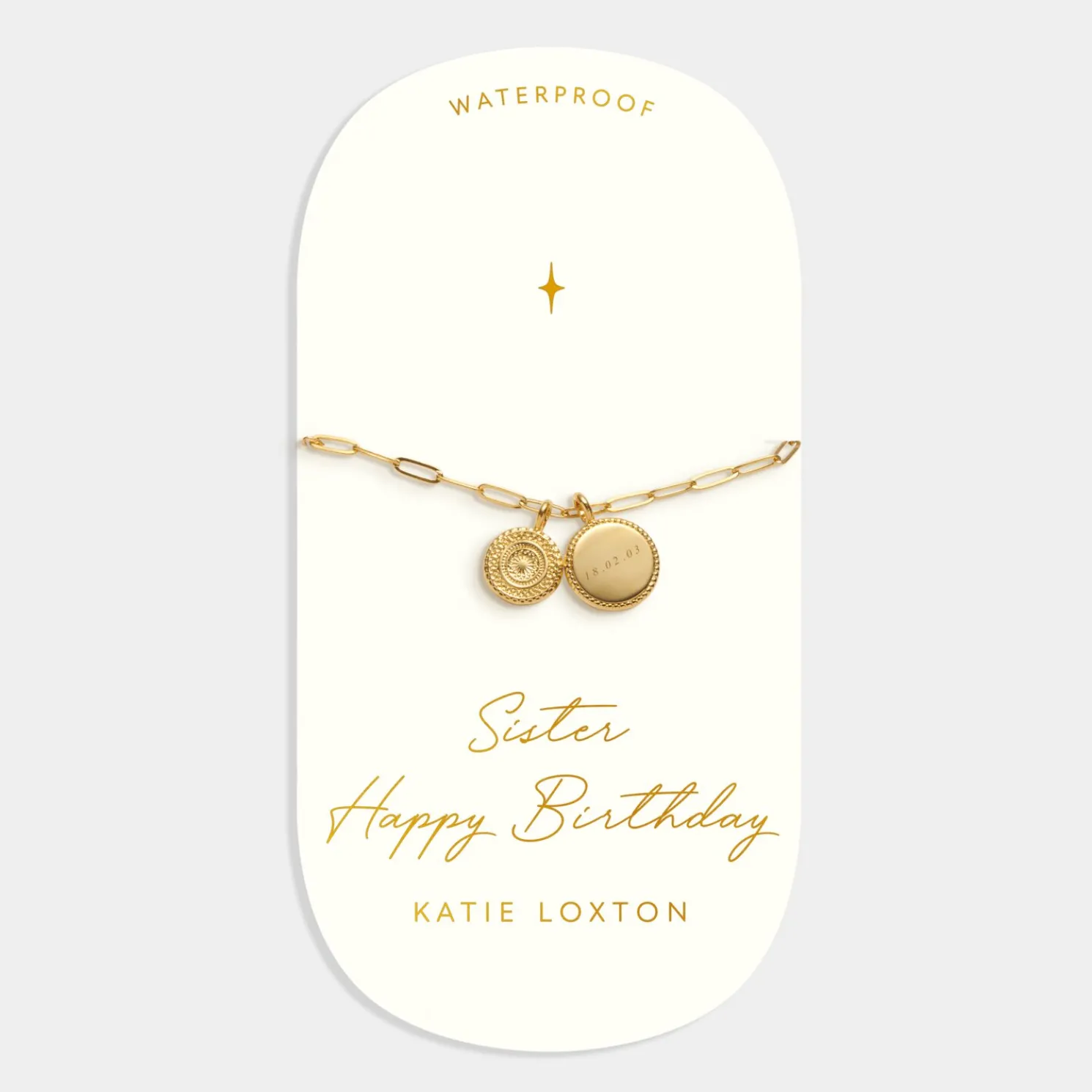 Sister' Waterproof Gold Charm Bracelet