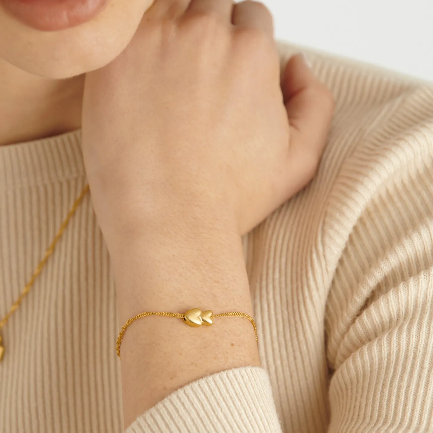 So Loved' Waterproof Gold Sentiment Bracelet